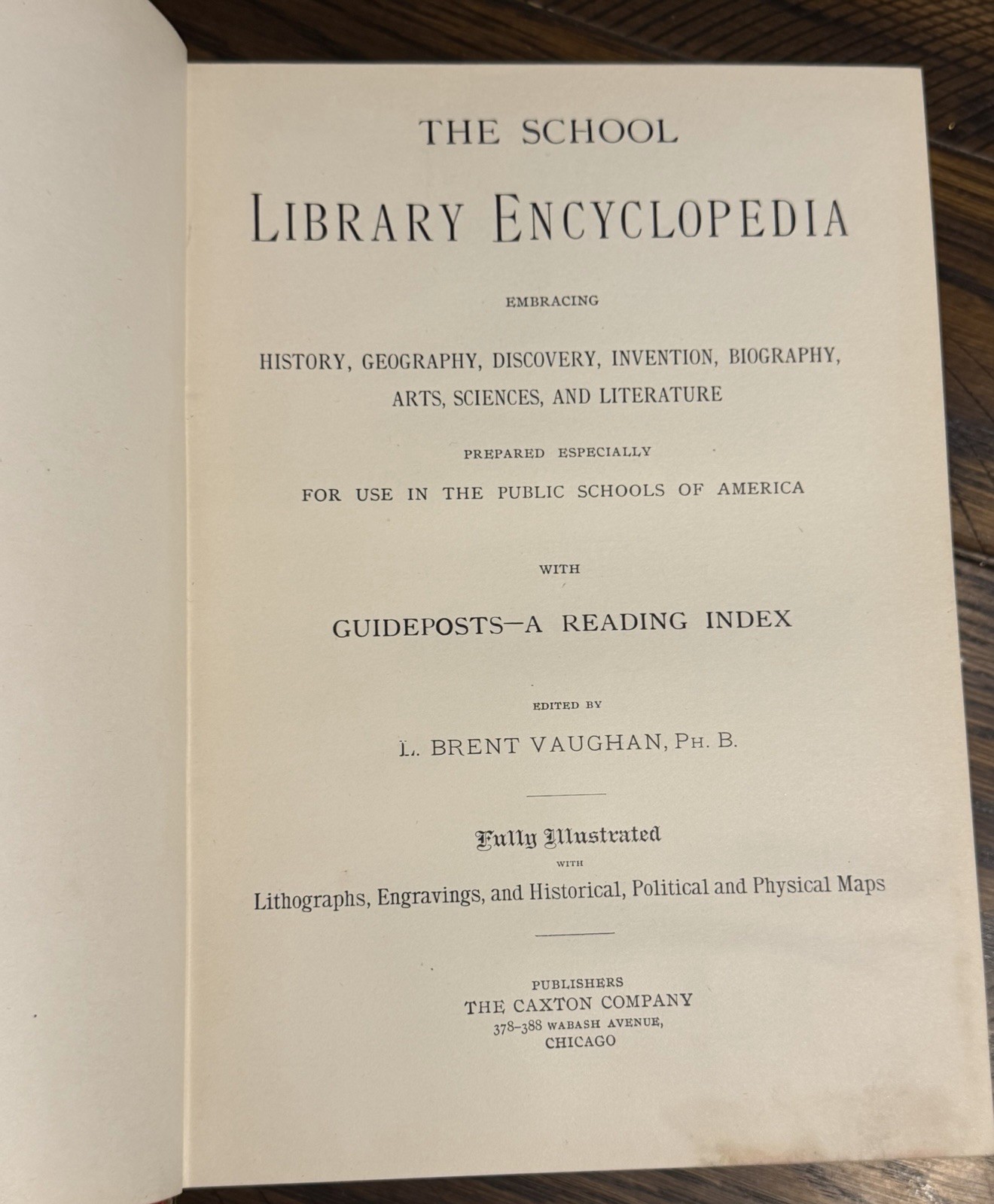 1902 School Library Encyclopedia Complete 4 Vol Set Bellows Bros Leather Bound
