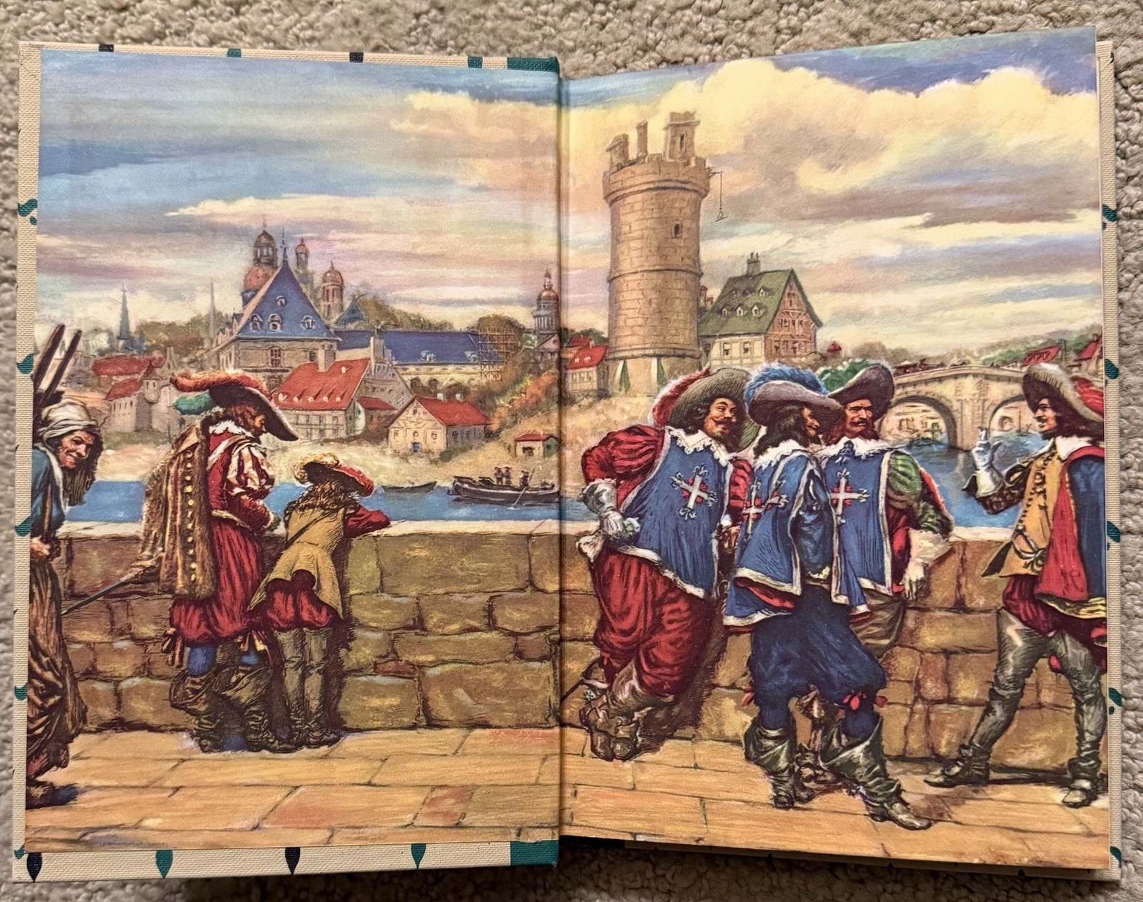THE THREE MUSKETEERS BY ALEXANDRE DUMAS 1953 ILLUSTRATED JUNIOR LIBRARY HC