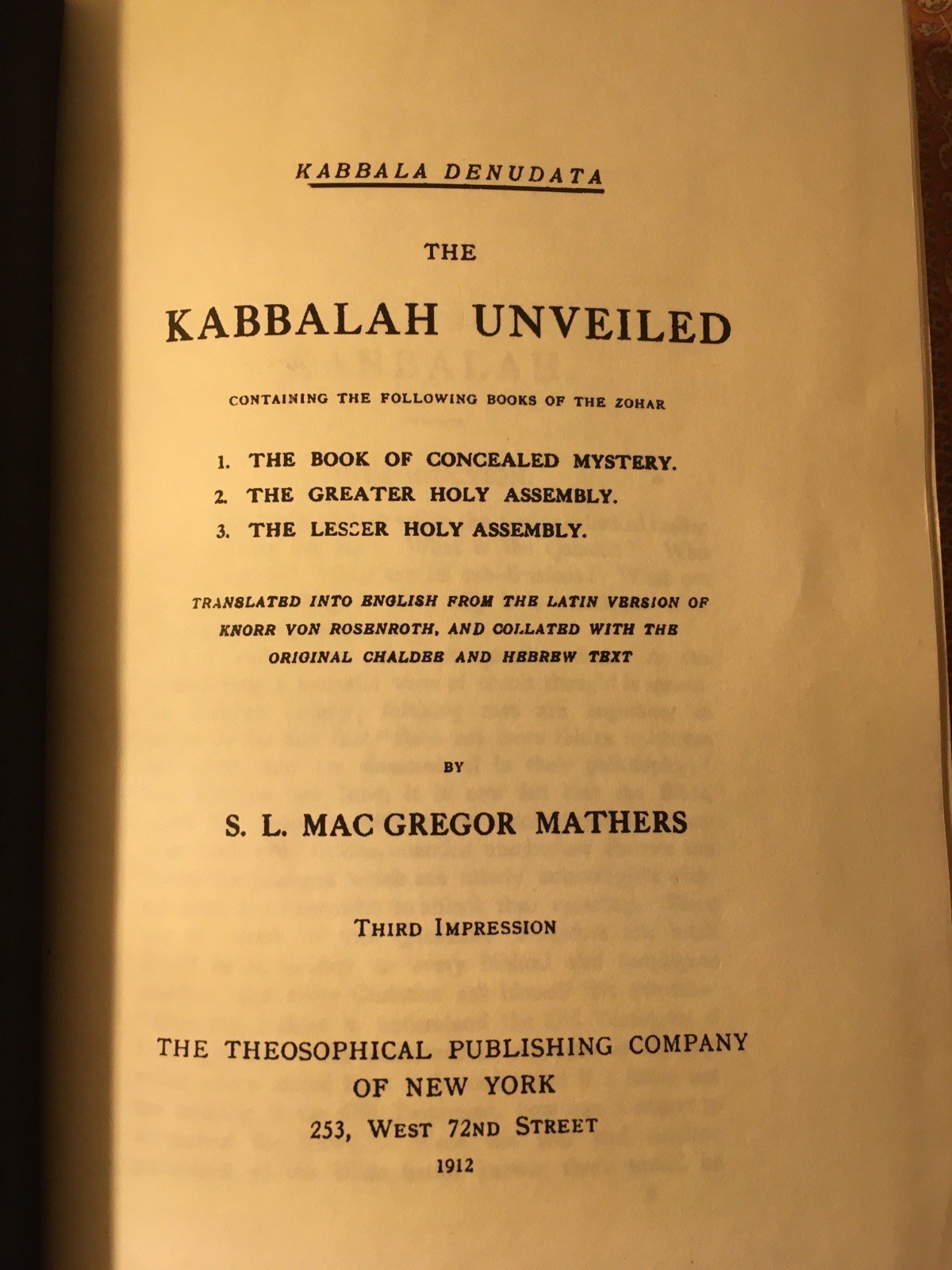 The Kabbalah Unveiled ~ S. L. MacGregor Mathers OCCULT MAGIC GOLDEN DAWN GNOSTIC