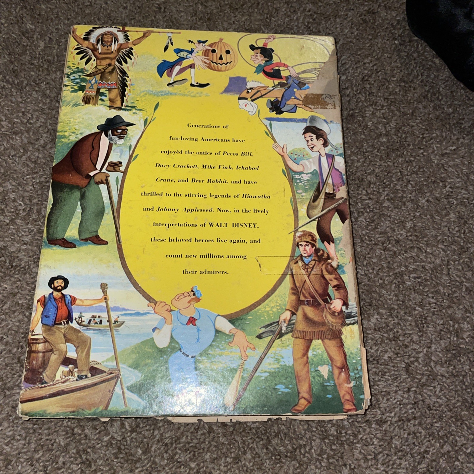 Disney AMERICAN FOLKLORE by Walt Disney Whitman Book 1956 Hardcover HC Animated