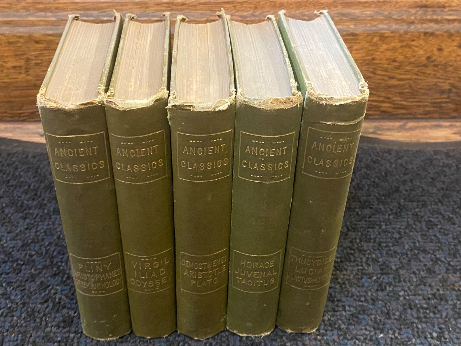 1883 Antique Greek Literature Book 5 Set Ancient Classics RARE