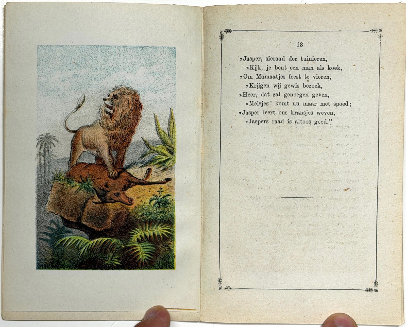 1875 VERGEET MIJ NIETJES DUTCH CHILDRENS BOOK 8 COLOR LITHOS J VLIEGER AMSTERDAM