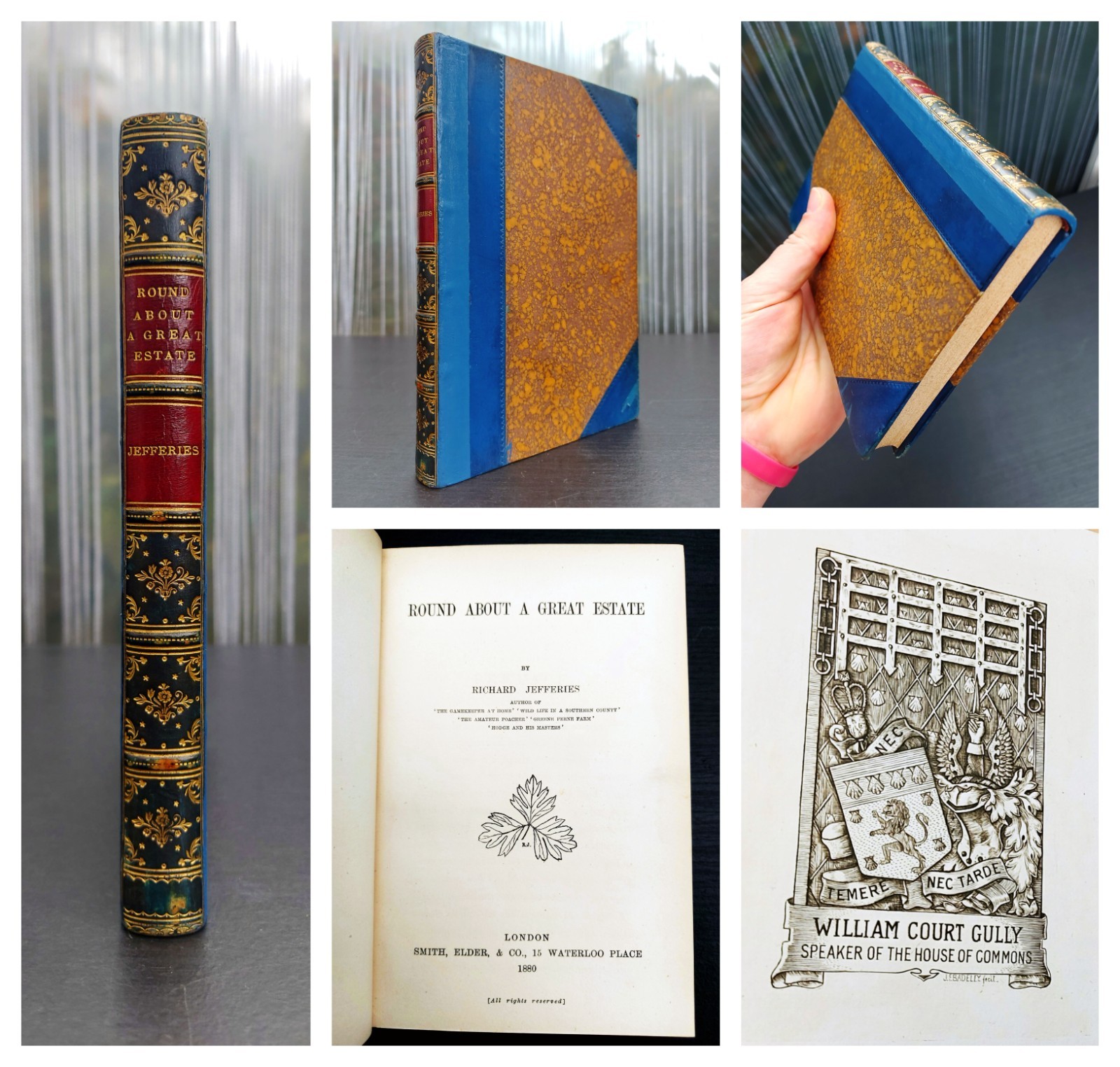 1880 – 1st Ed. – Round About a Great Estate by Richard Jefferies – Fine binding