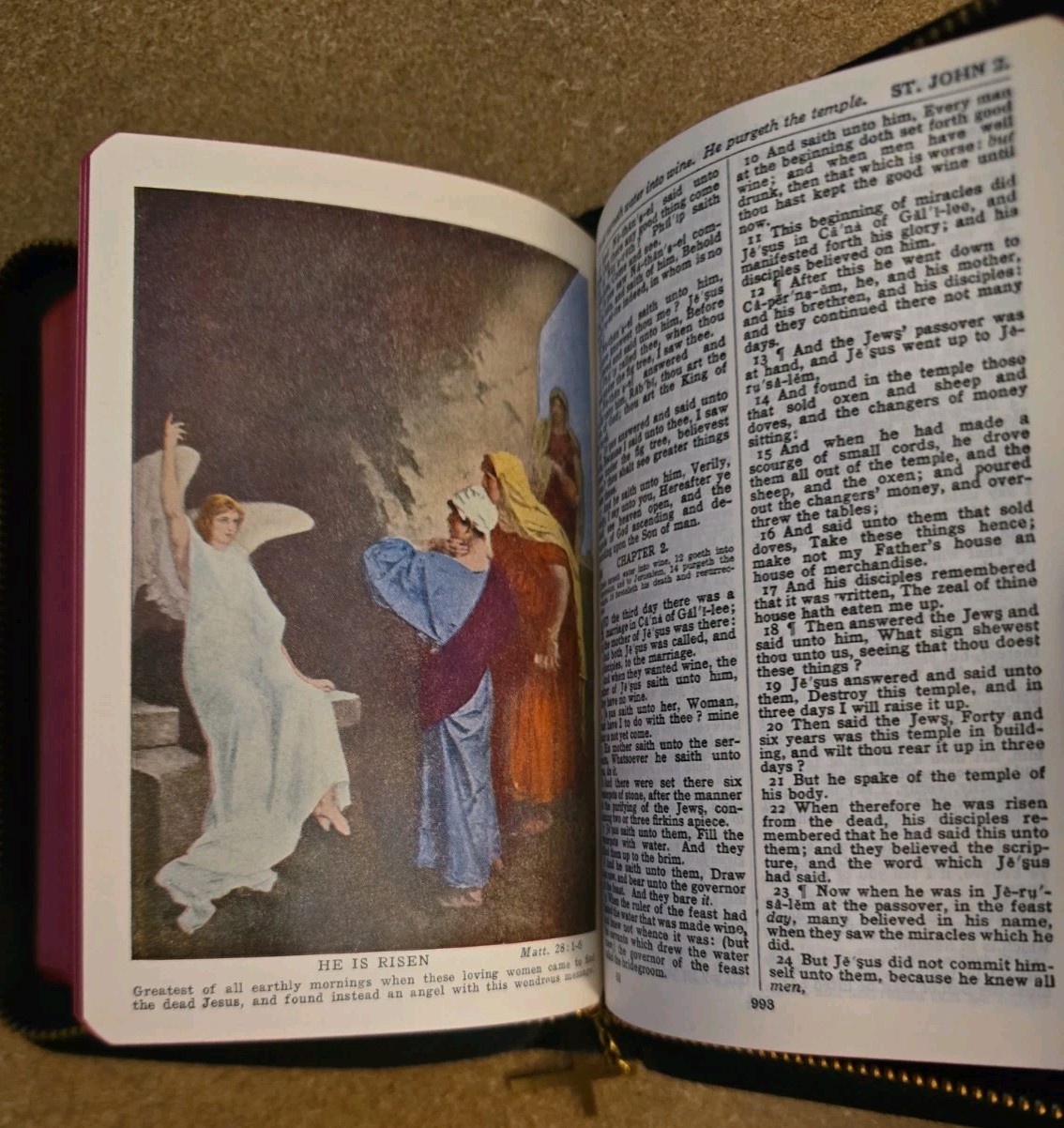 Holman Bible Vintage Compact Zipper KJV Black In Original Box 5200Z Illustrated
