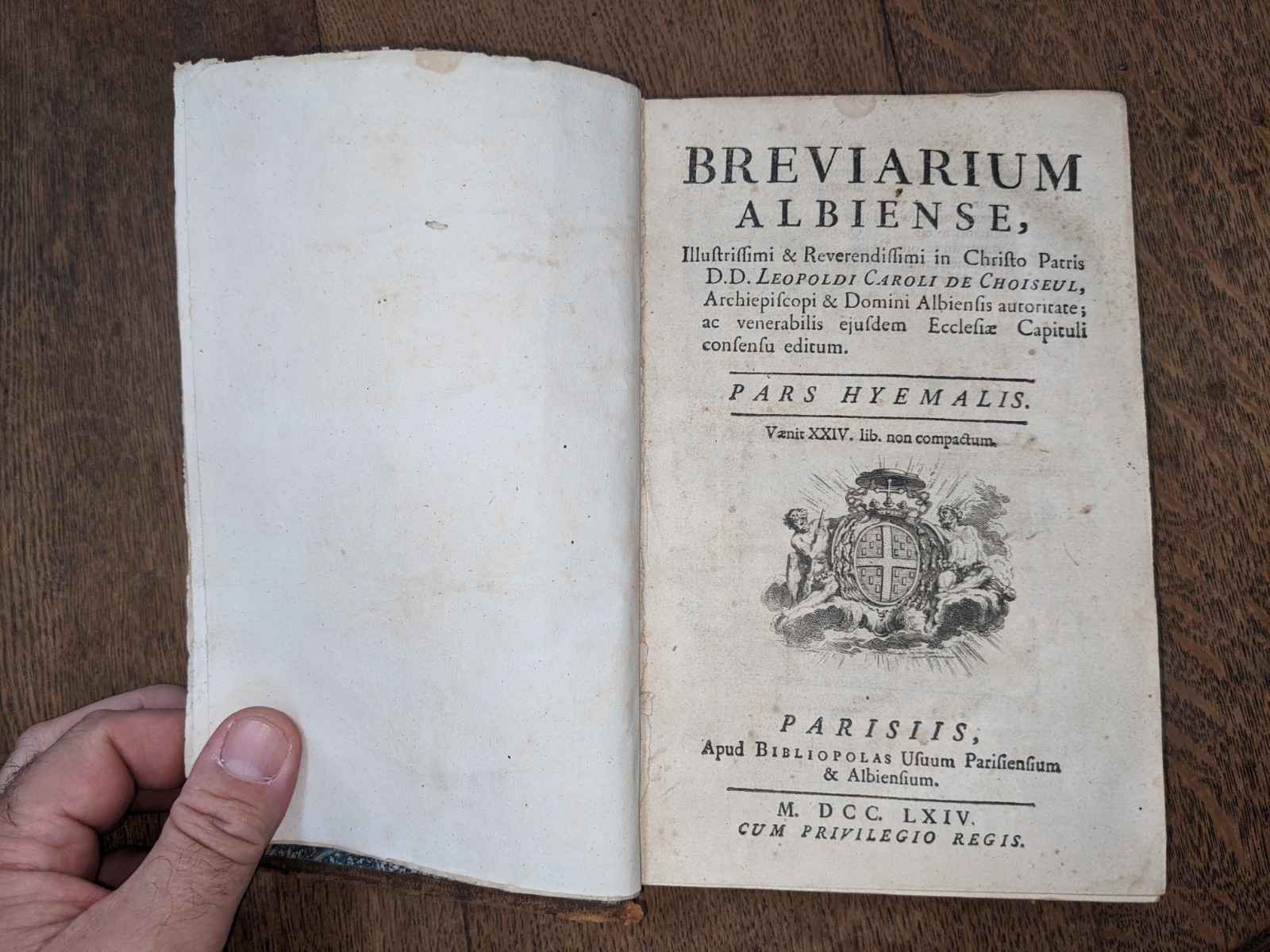 antique book – Brevarium Albiense – Pars Hyemalis – 1764