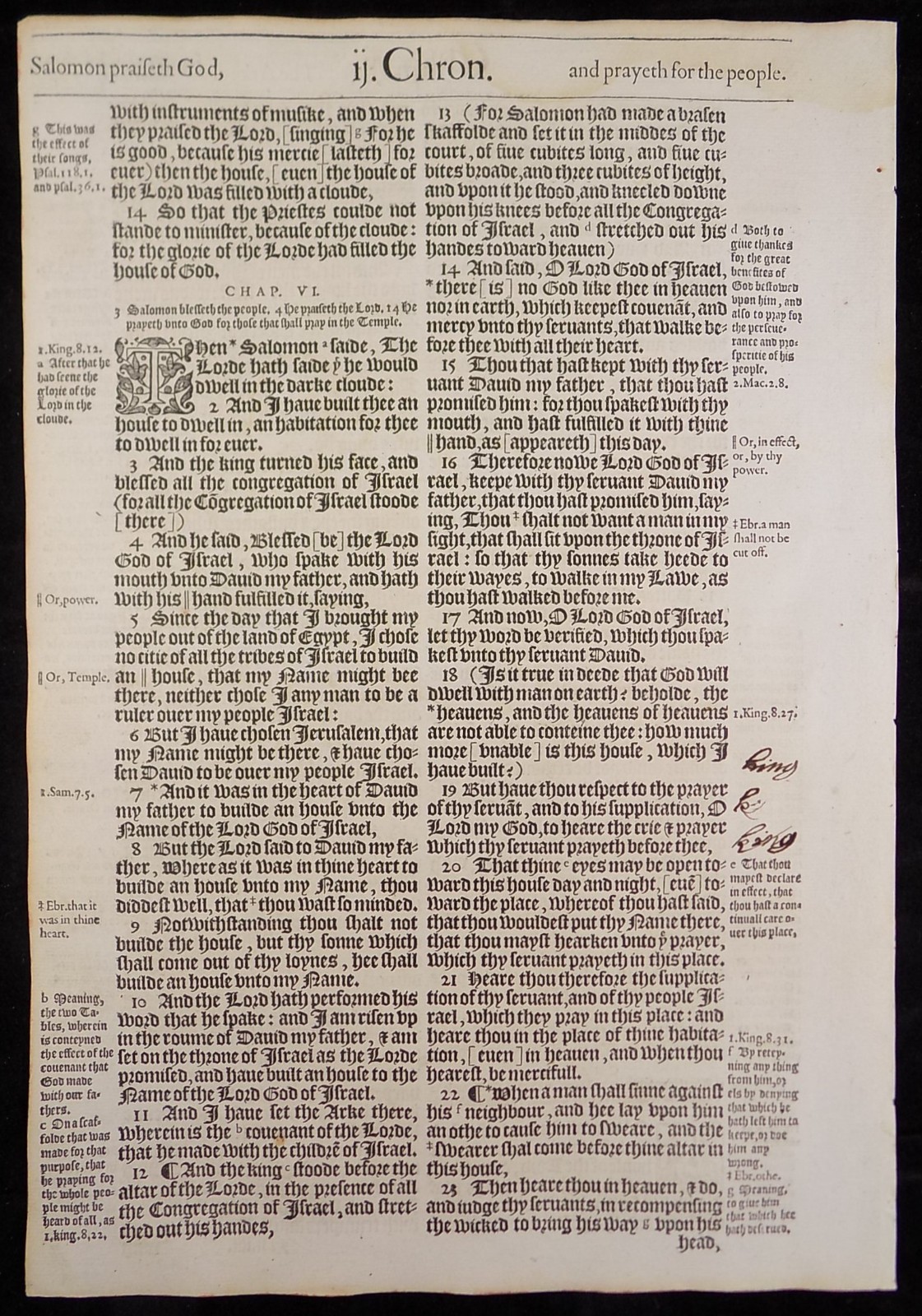 1583 GENEVA BIBLE PULPIT FOLIO LEAF GRAND NOBLEST *YOU PICK * VGC PAGE