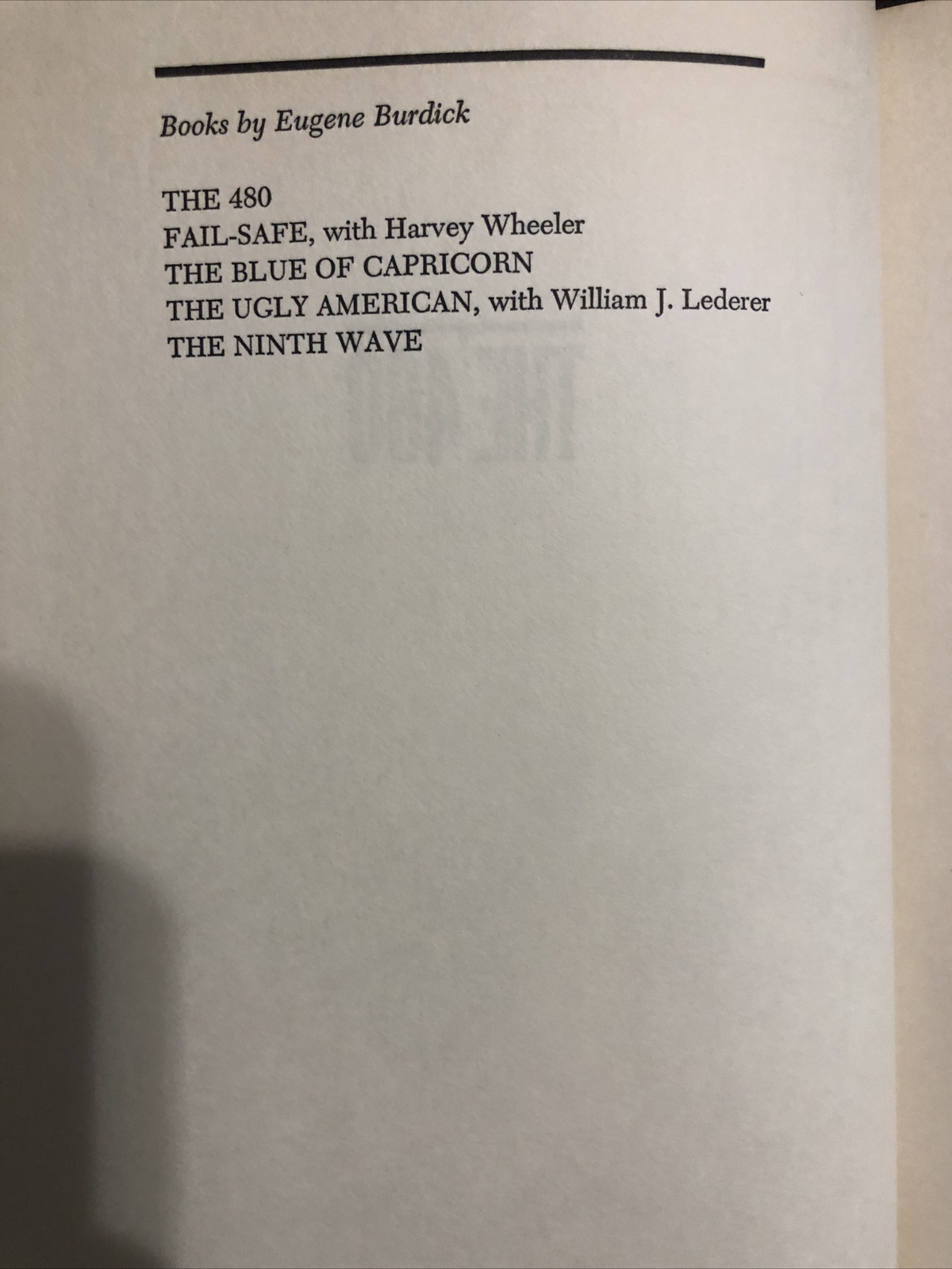 The 480 A Novel Of Politics By Eugene Burdick 1964 Vintage Hardcover Good