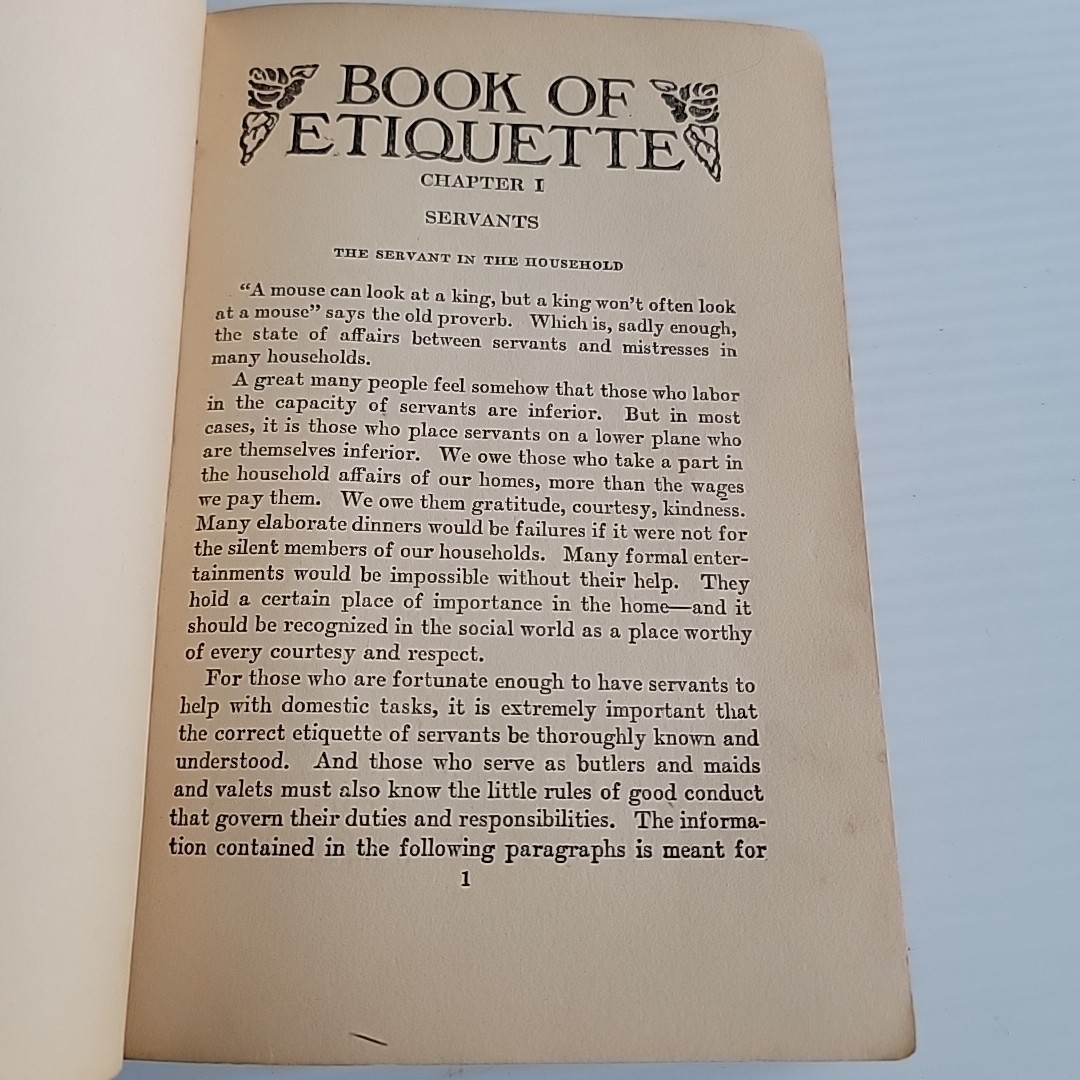 Vintage Book of Etiquette Vol II Lillian Eichler 1921 HC Nelson Doubleday Illust