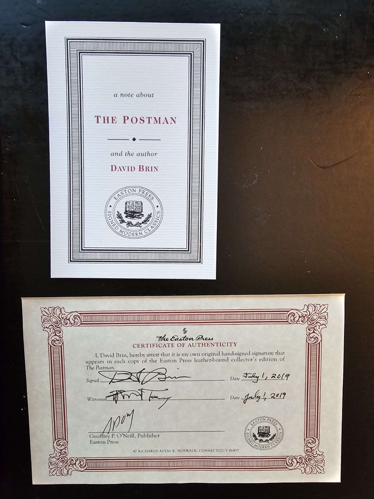 The Postman by David Brin, SIGNED, Easton Press