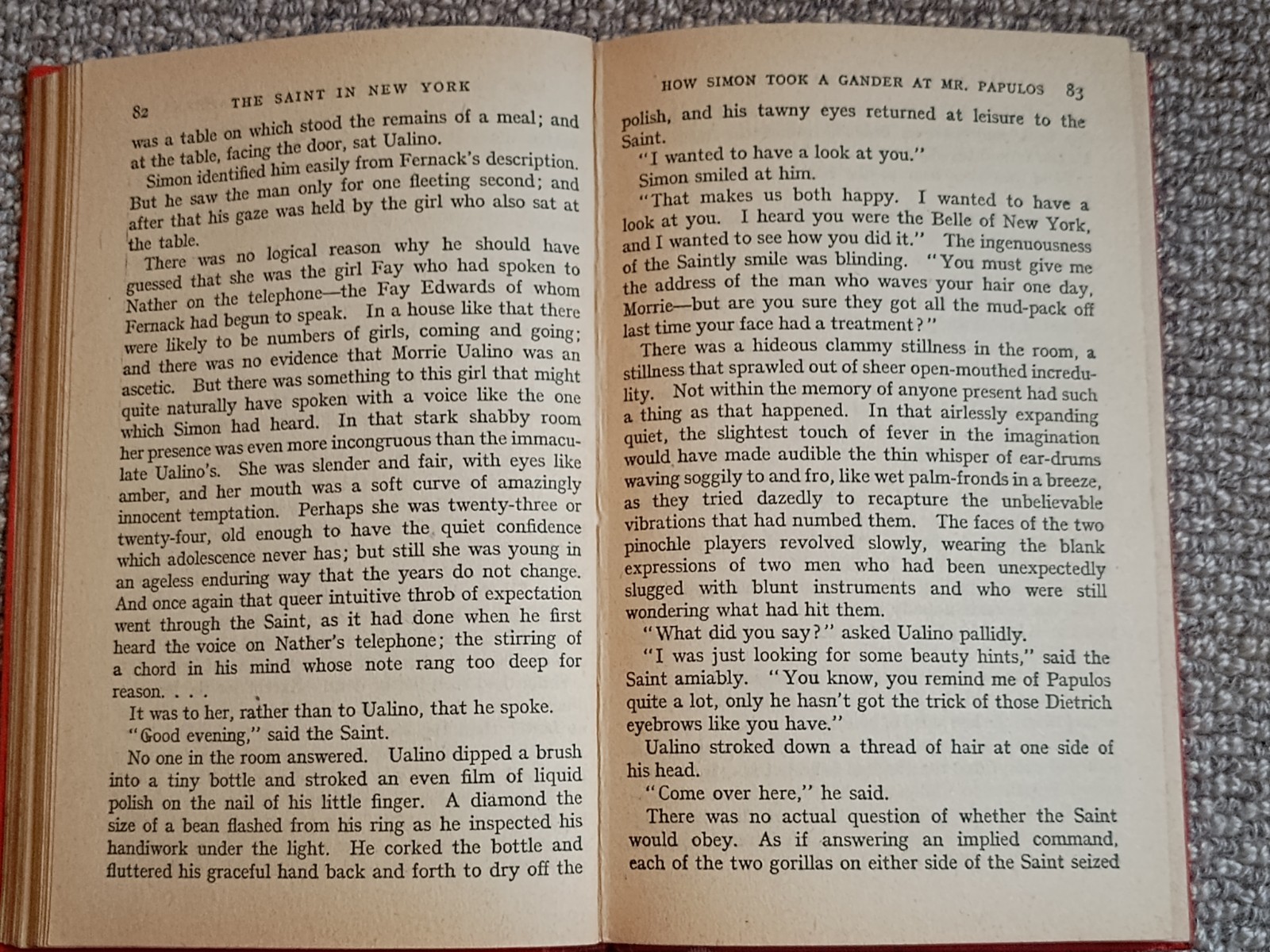 The Saint In New York, Leslie Charteris Hodder and Stoughton 1945 Hardback Book