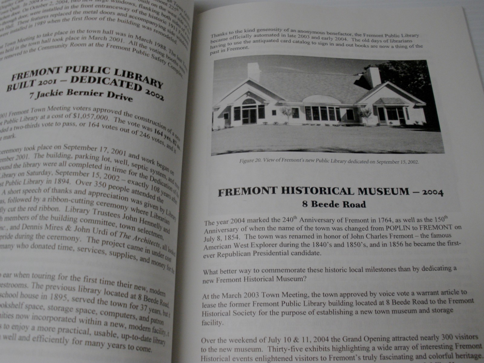 History of Fremont, NH 1764-2004 by Matthew Thomas revised. HC Olde Poplin