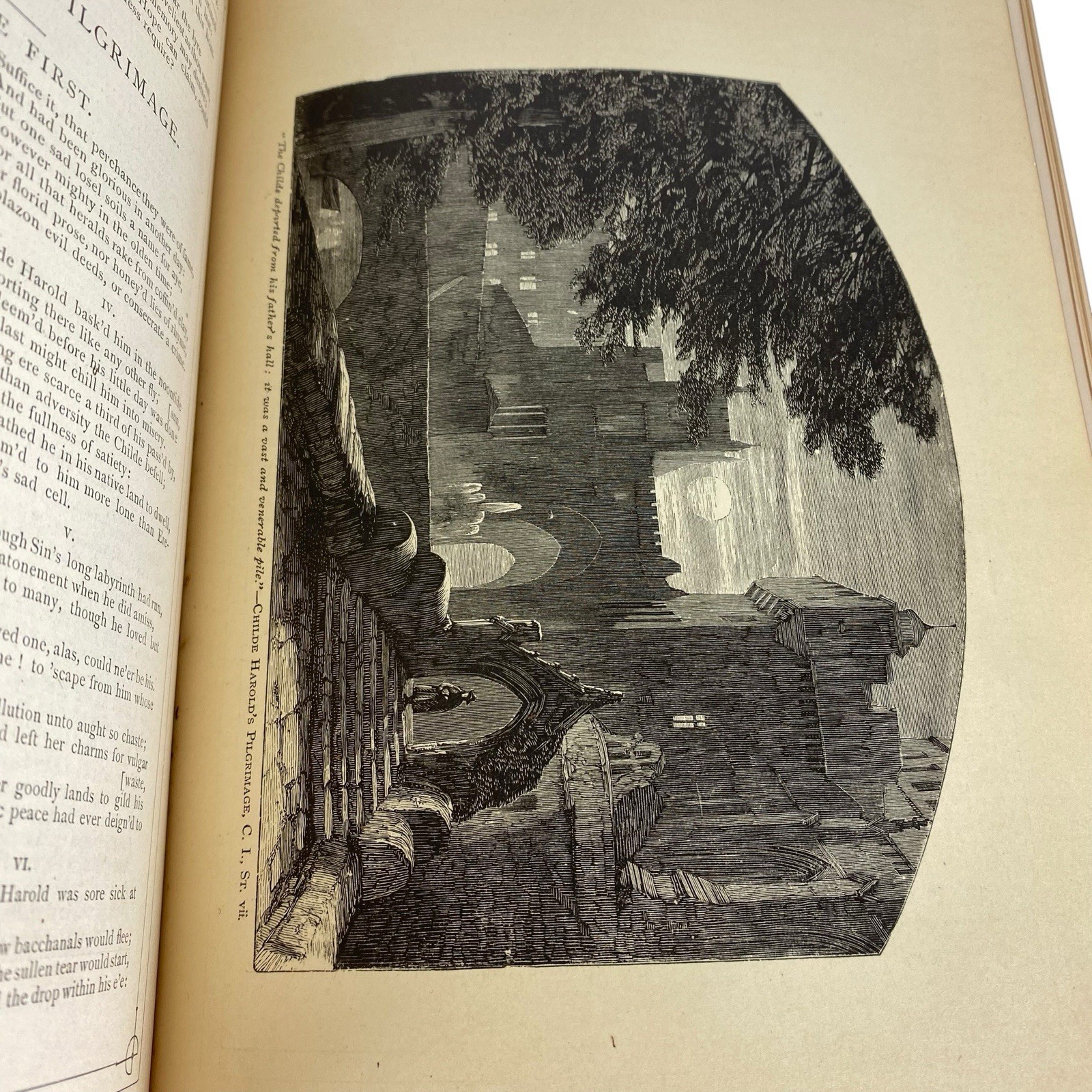 Antique Byron Illustrated Poetical Works 1879 Arundel Printing Gilt Poems Dramas