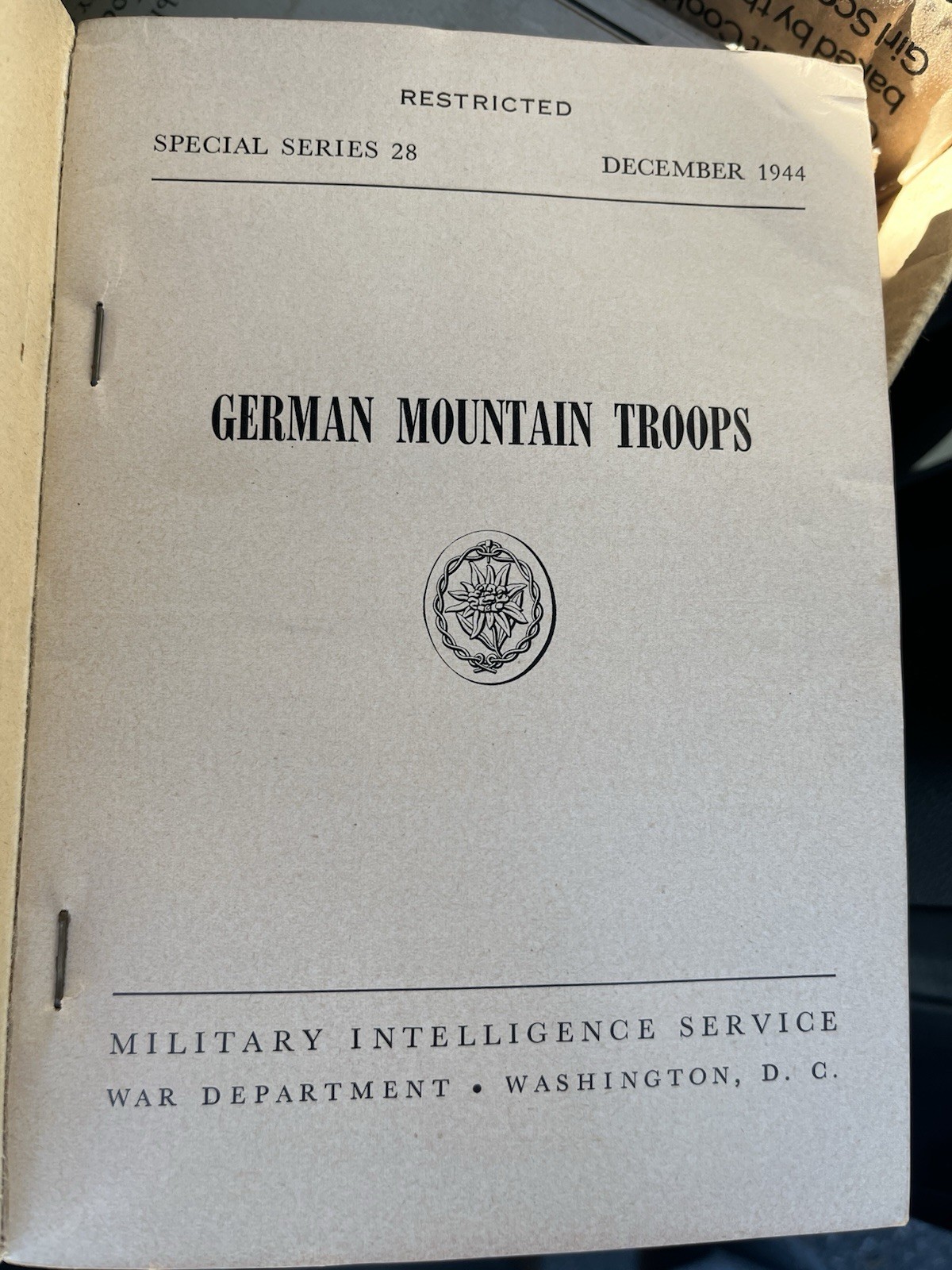 German Mountain Troops (Special Series 28, Dec 1944 Military Intelligence