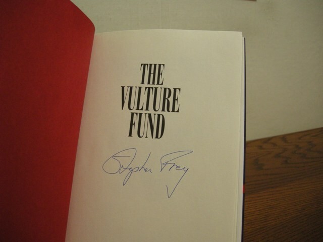 The Vulture Fund Stephen W. Frey Signed First Edition 1996 Financial Thriller