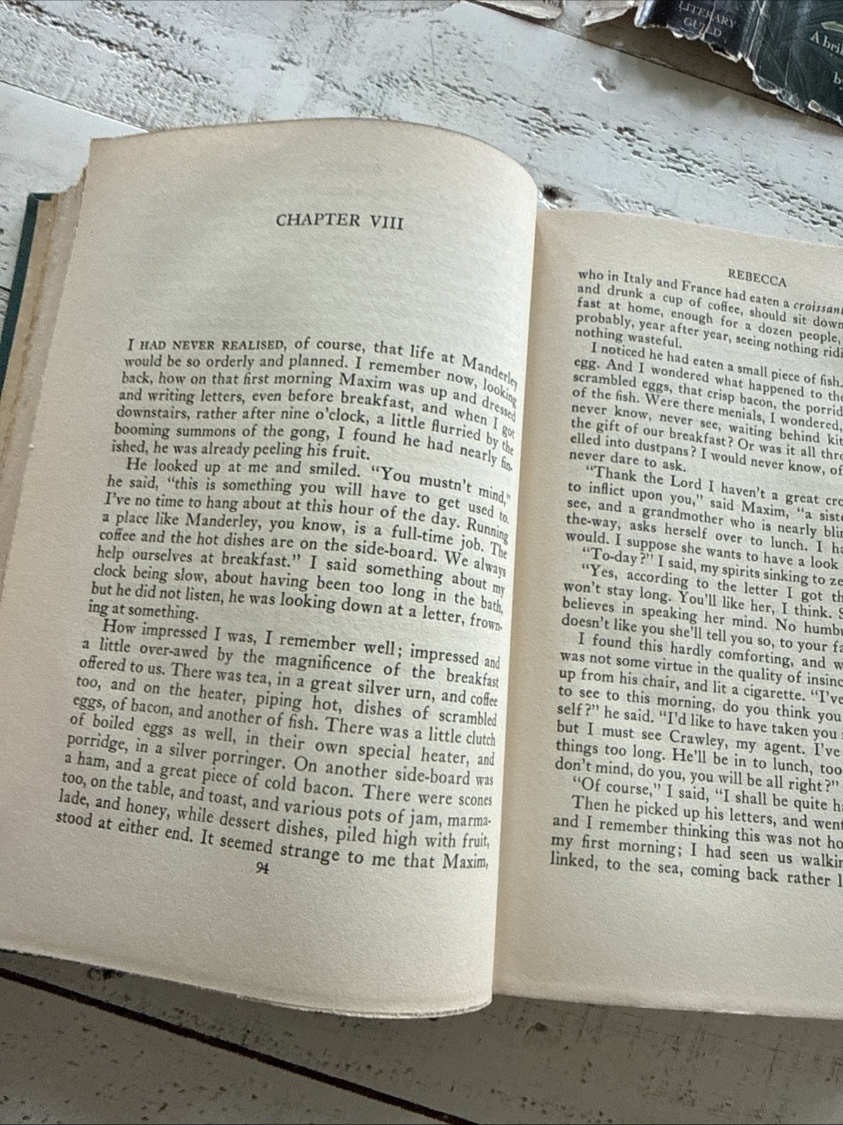 Daphne du Maurier Rebecca 1938 HC Literary Guild w/ DJ Gothic Novel