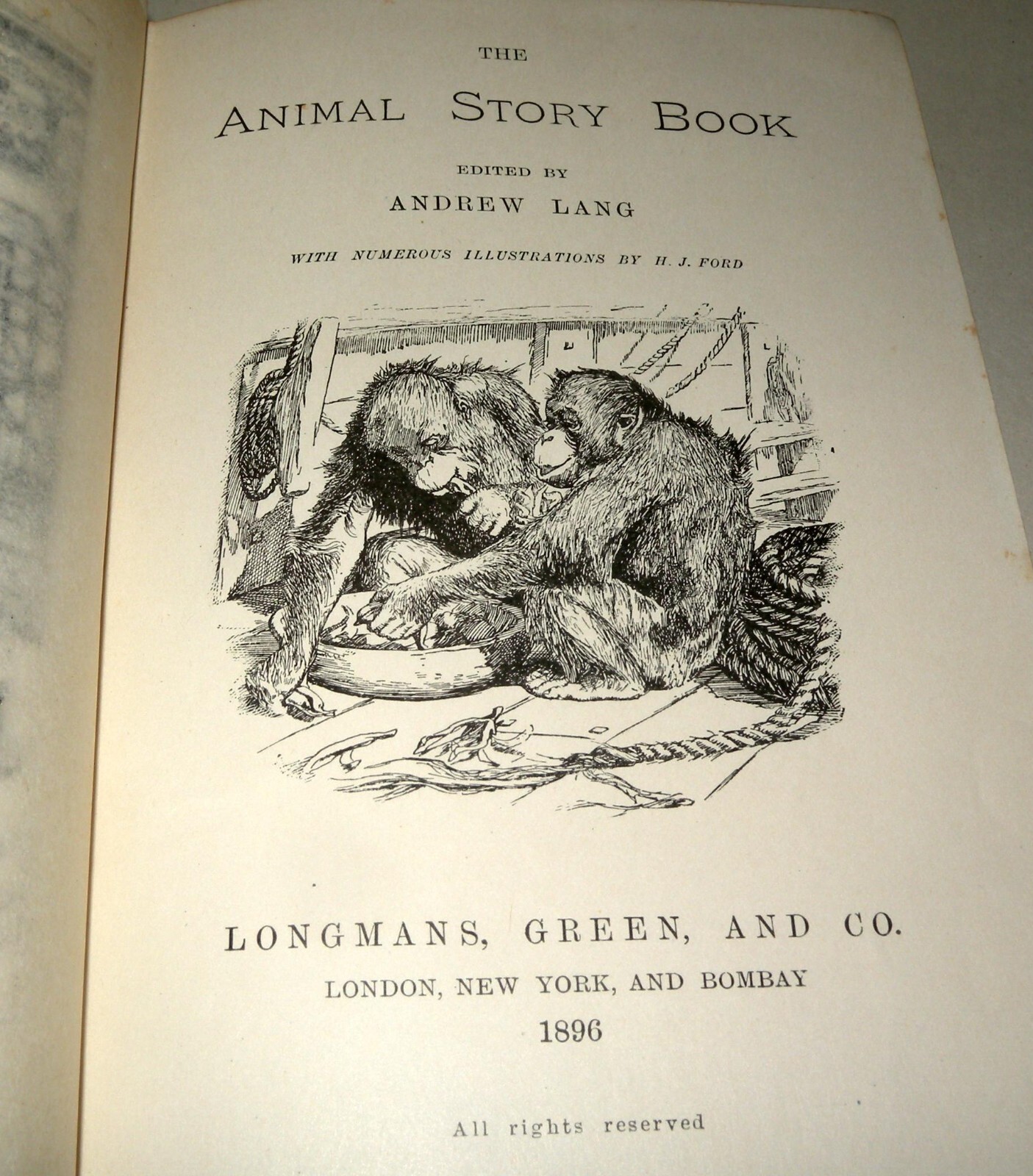 The Animal Story Book, Andrew Lang, HB, 1896, Longmans Green And Co,