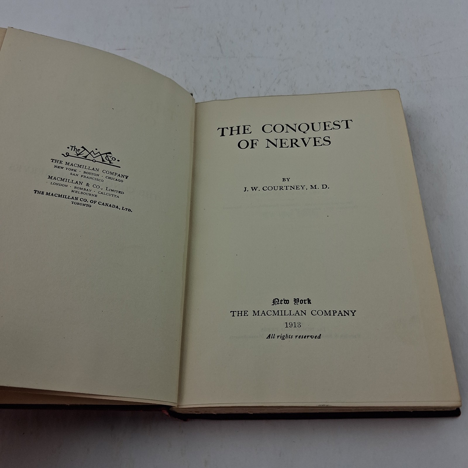 The Conquest of Nerves – J.W. Courtney Self Help 1913 Antique Medical Book