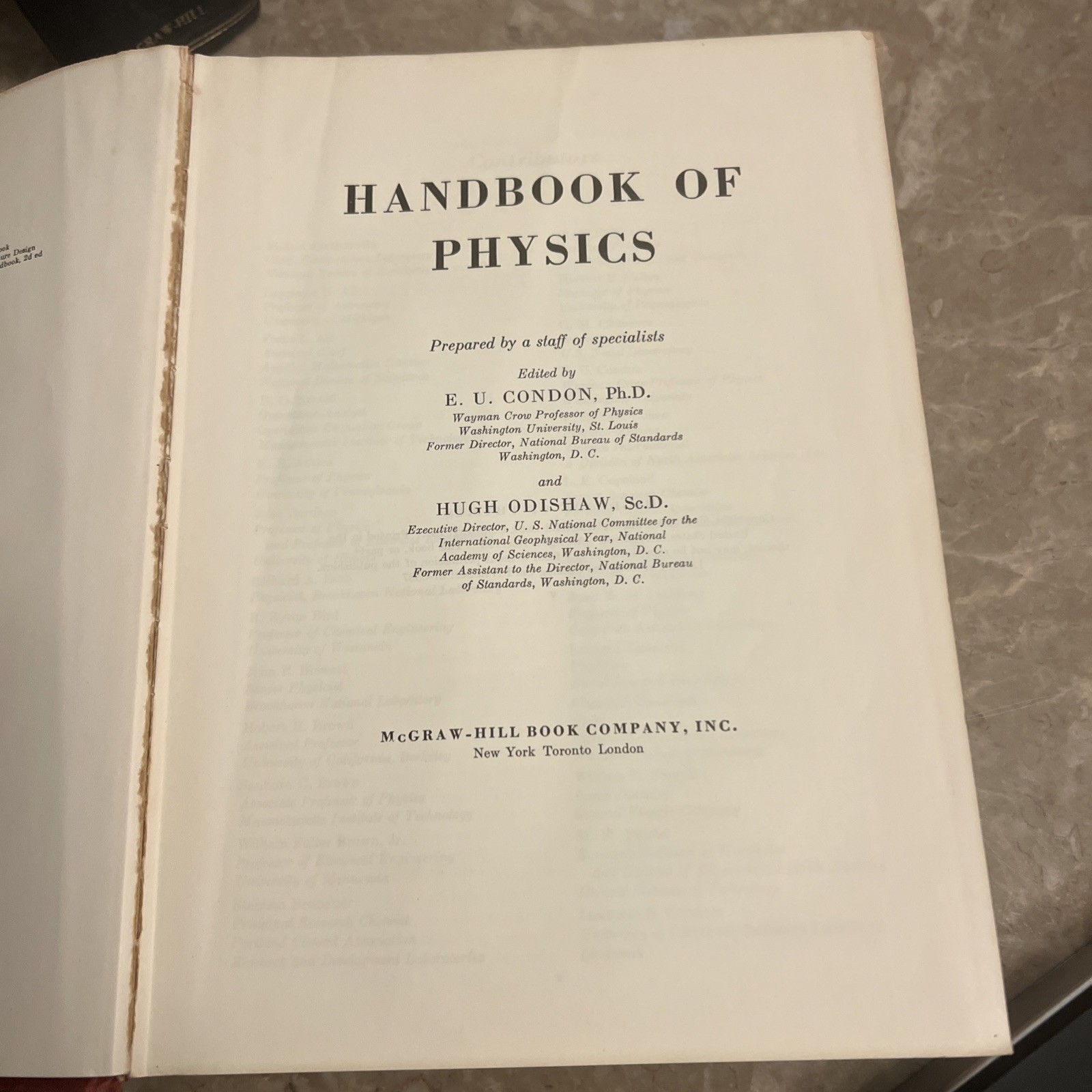 Vintage Physics Handbook Lot AIP Optics McGraw Hill Condon Odishaw HC