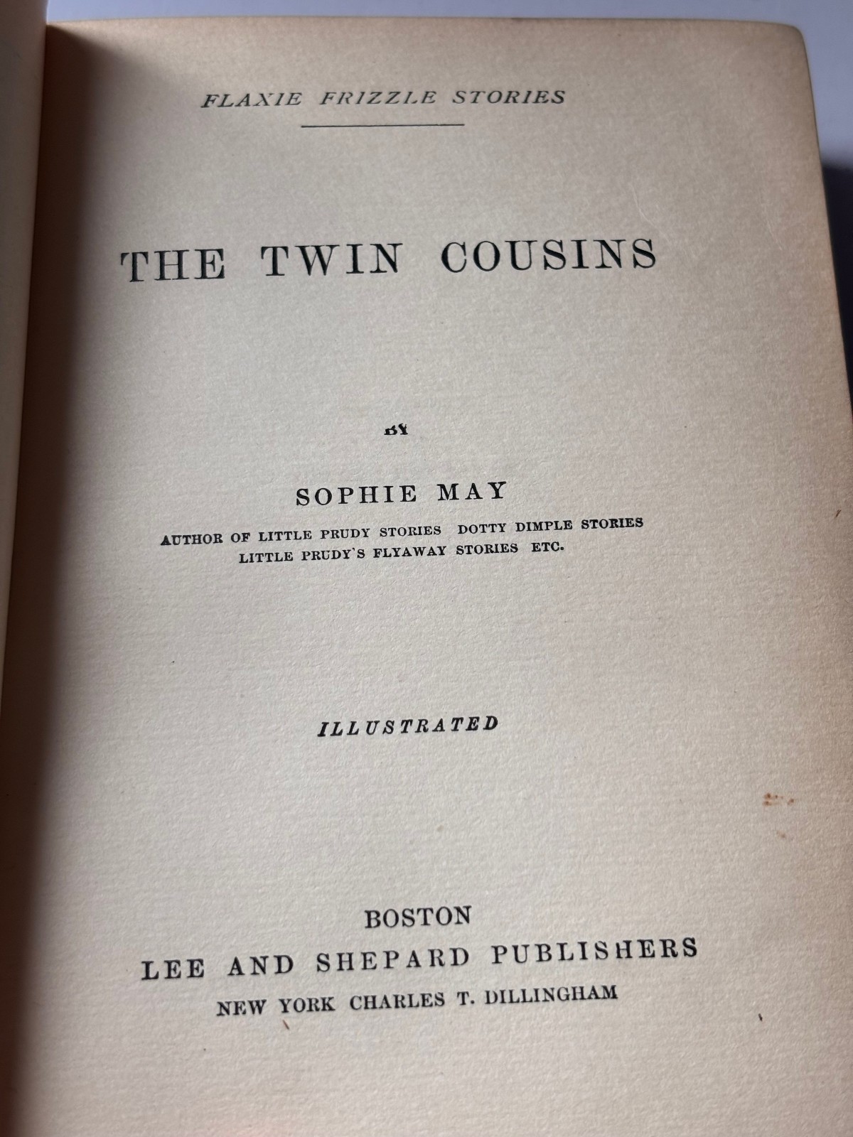 Antique Book Flaxie Frizzle Stories Twin Cousins Sophie May 1880 Lee Shepard