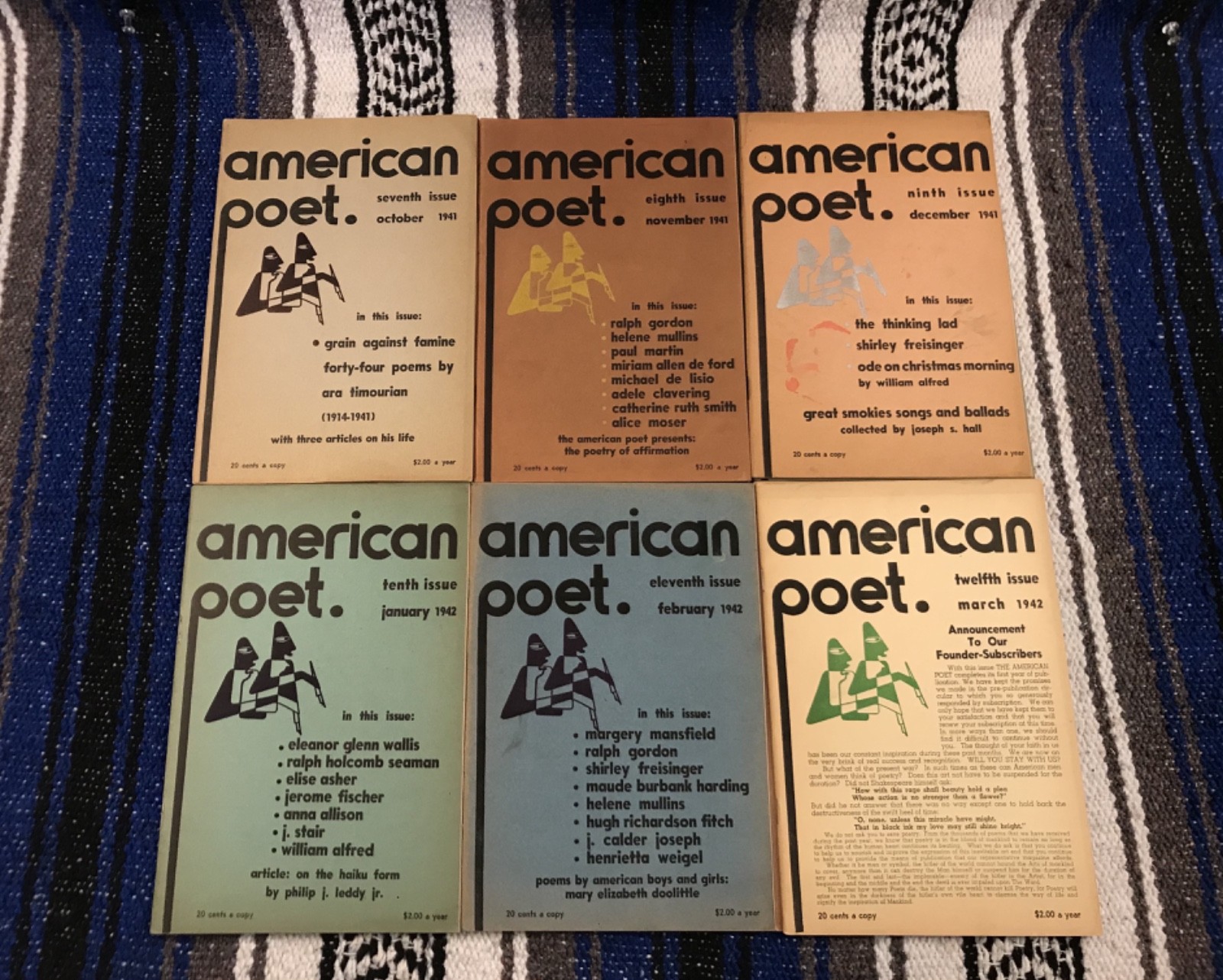 The American Poet – Full Run, magazine, 36 issues, 1941-1943, Sarton, Maurois