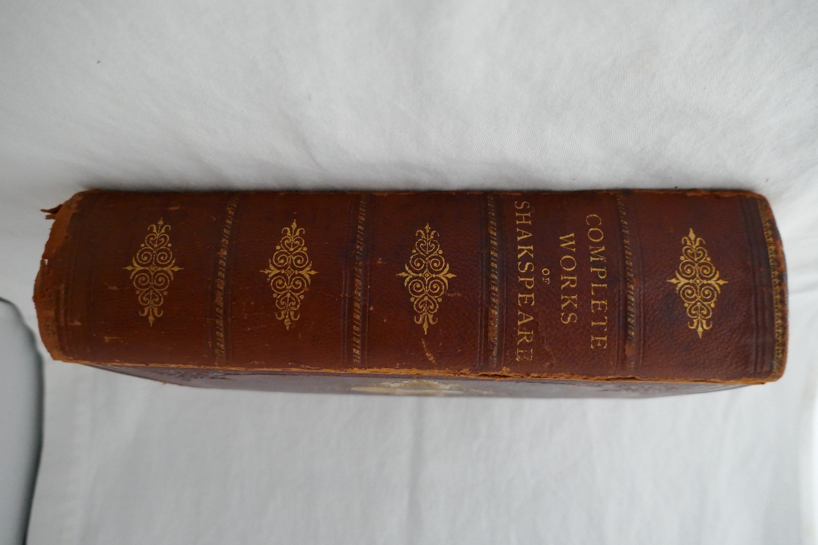 Antique 19th C. Complete Works of William Shakespeare Embossed Leather Book