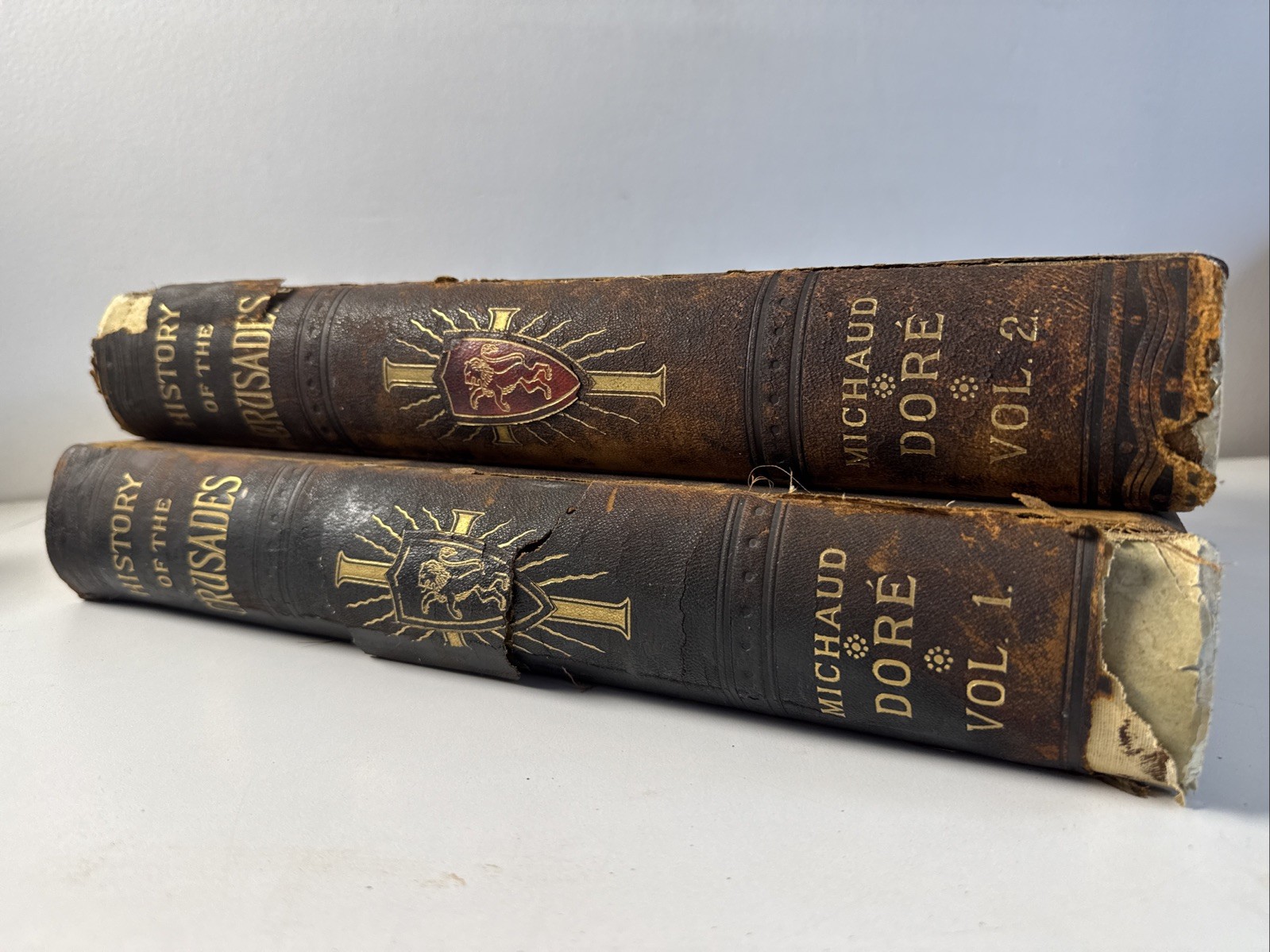 Gustave Dore Francois Michaud HISTORY OF THE CRUSADES Volumes 1 & 2 – C.1890