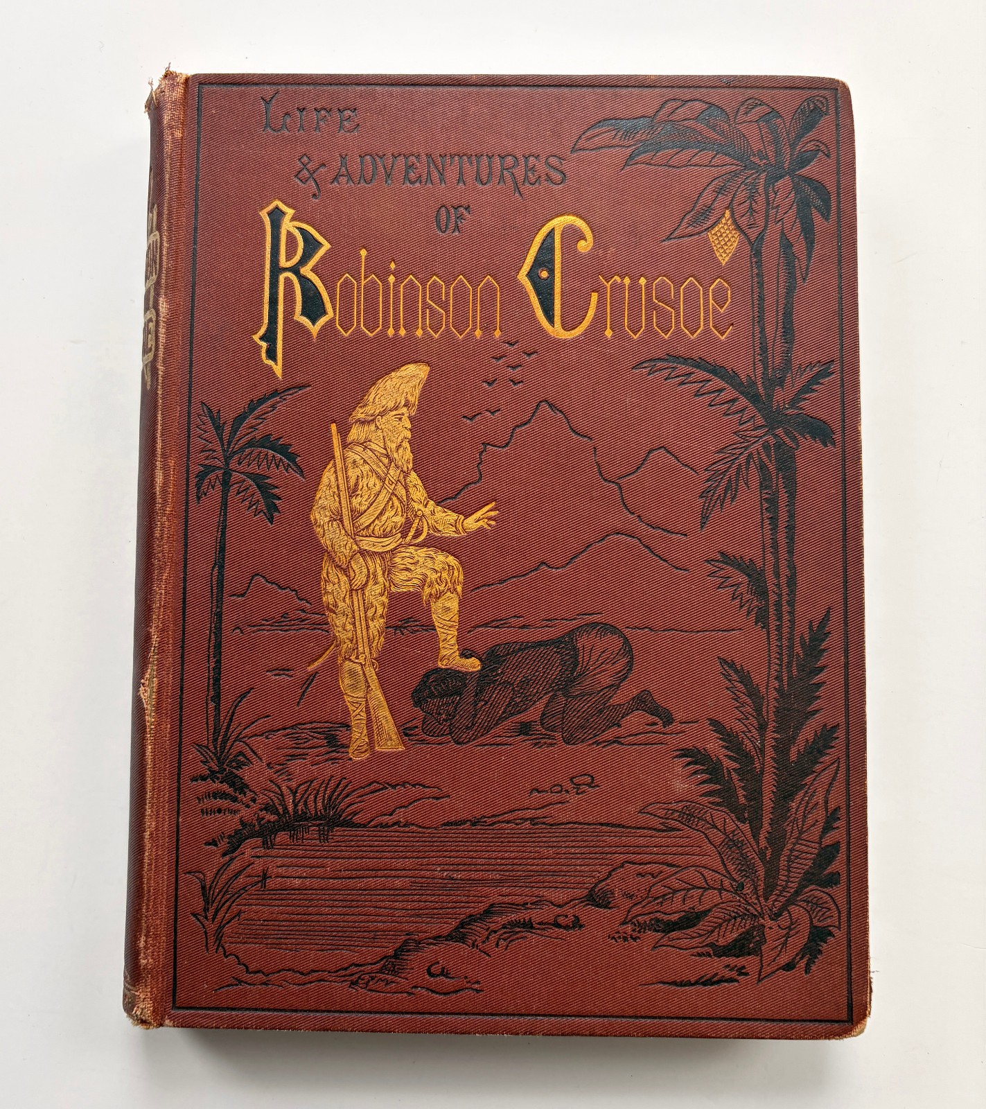 Robinson Crusoe Daniel De Foe 1800s Antique Book
