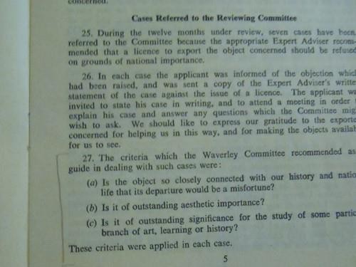 UK Export Controls Lot – PATRIMONY MANUSCRIPTS & ARCHIVES POLICY – 1966-67