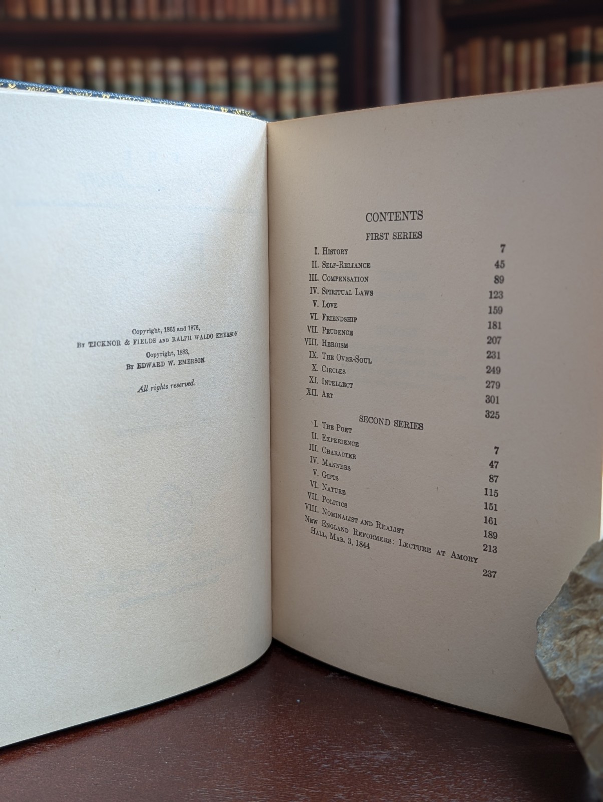 Essays by Ralph Waldo Emerson Both Series beautiful full leather binding