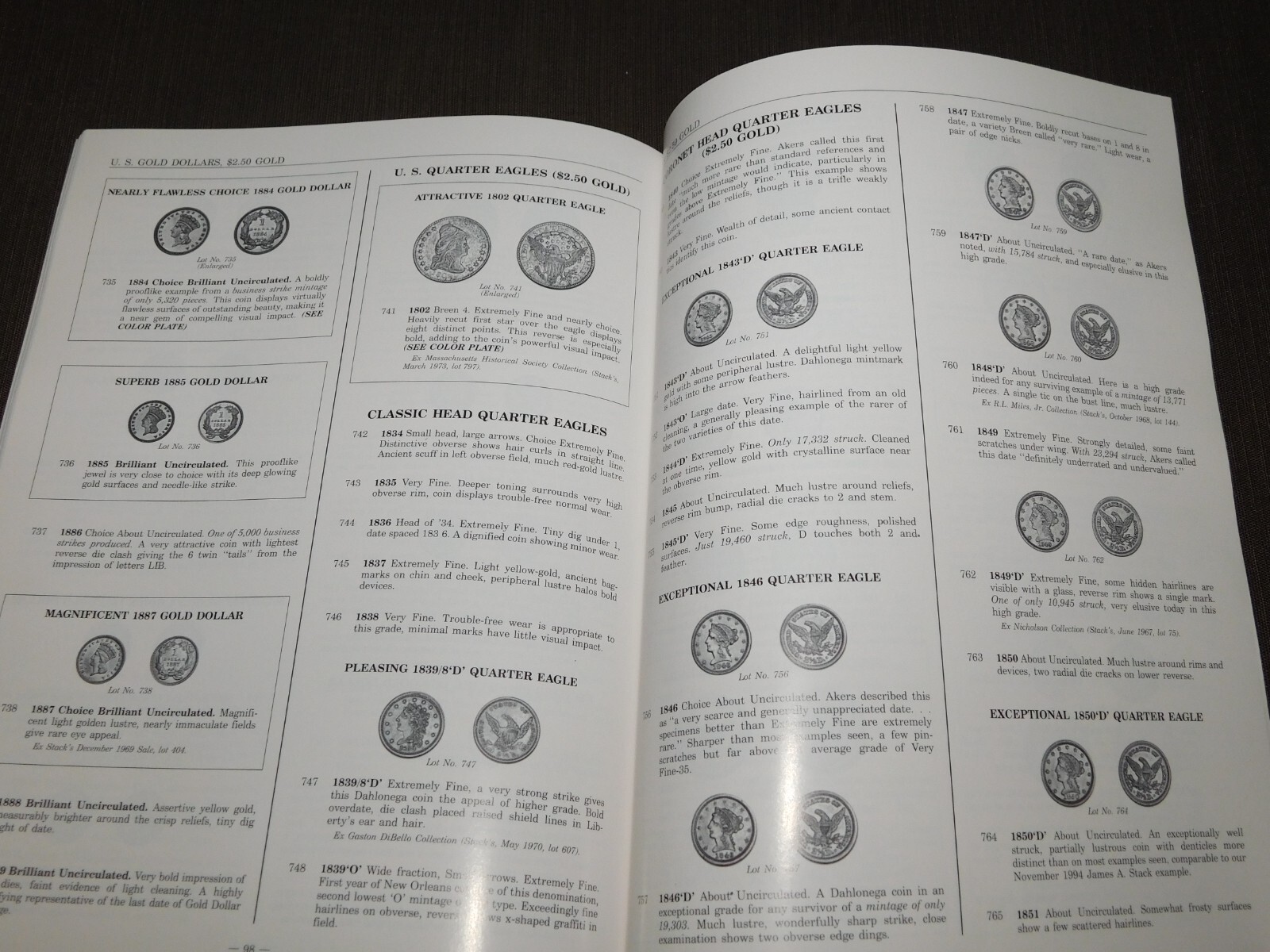 VINTAGE 1995 STACK’S U S COINS AUCTION CATALOGUE BOOK