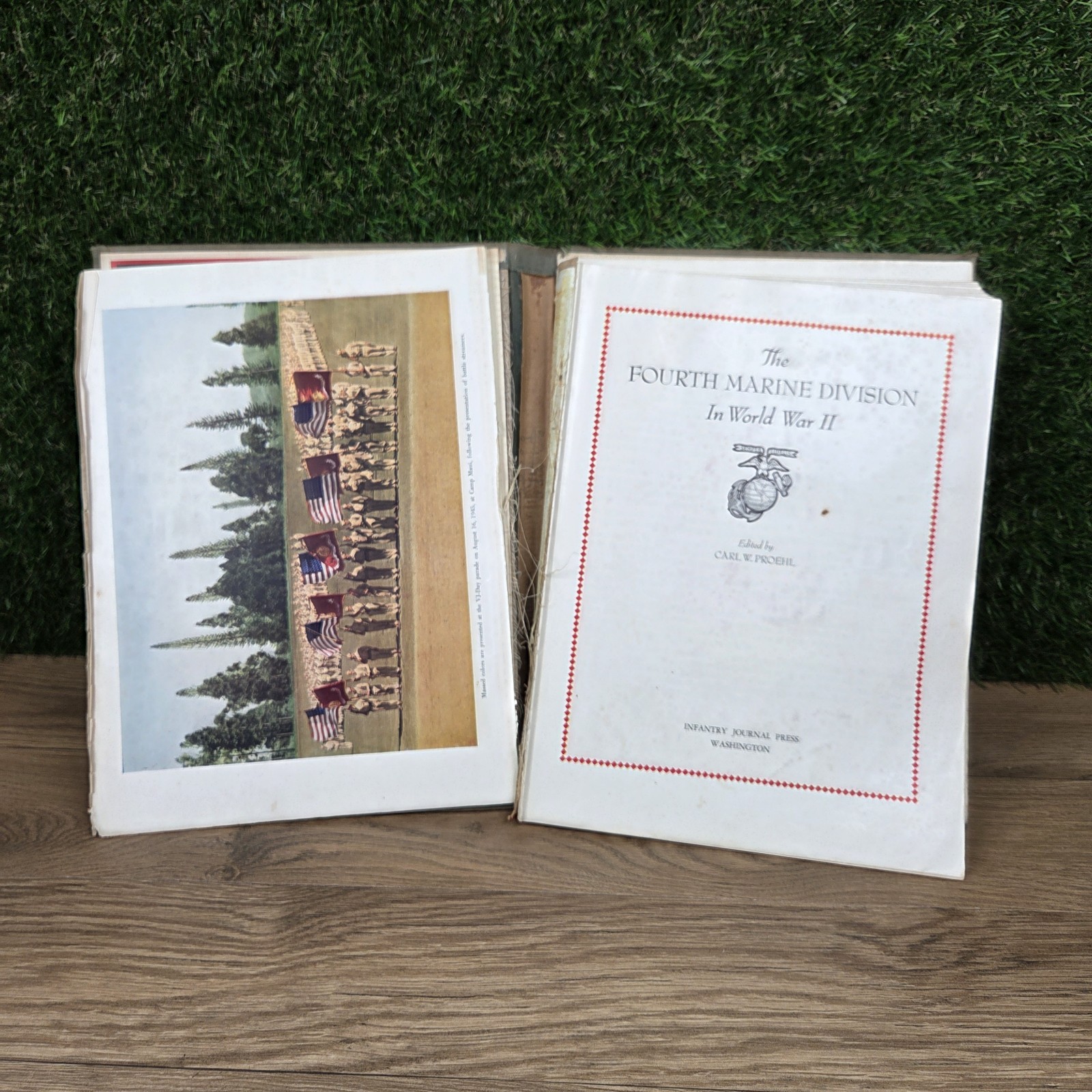 The Fourth Marine Division in World War II (1946) First Edition – Reading Copy