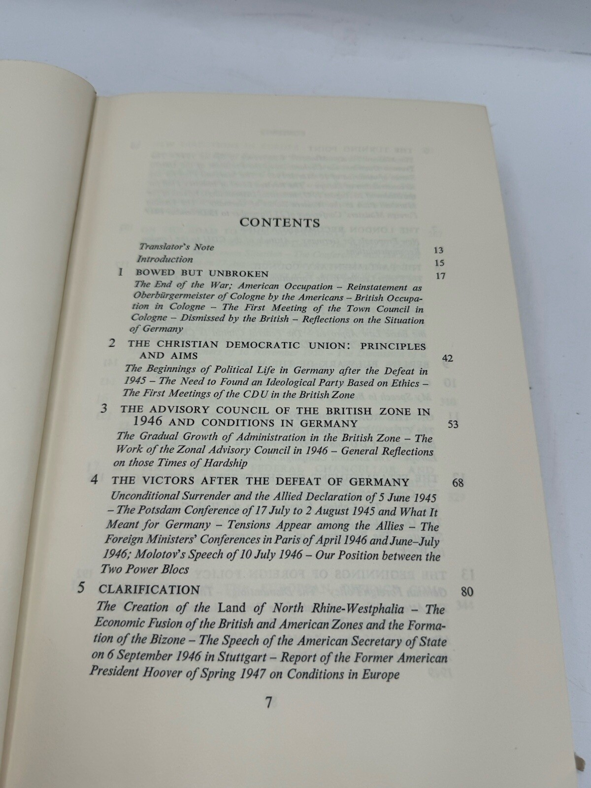 Konrad Adenauer: Memoirs 1945-53 477pp. Hardback With Dust Jacket. 1966