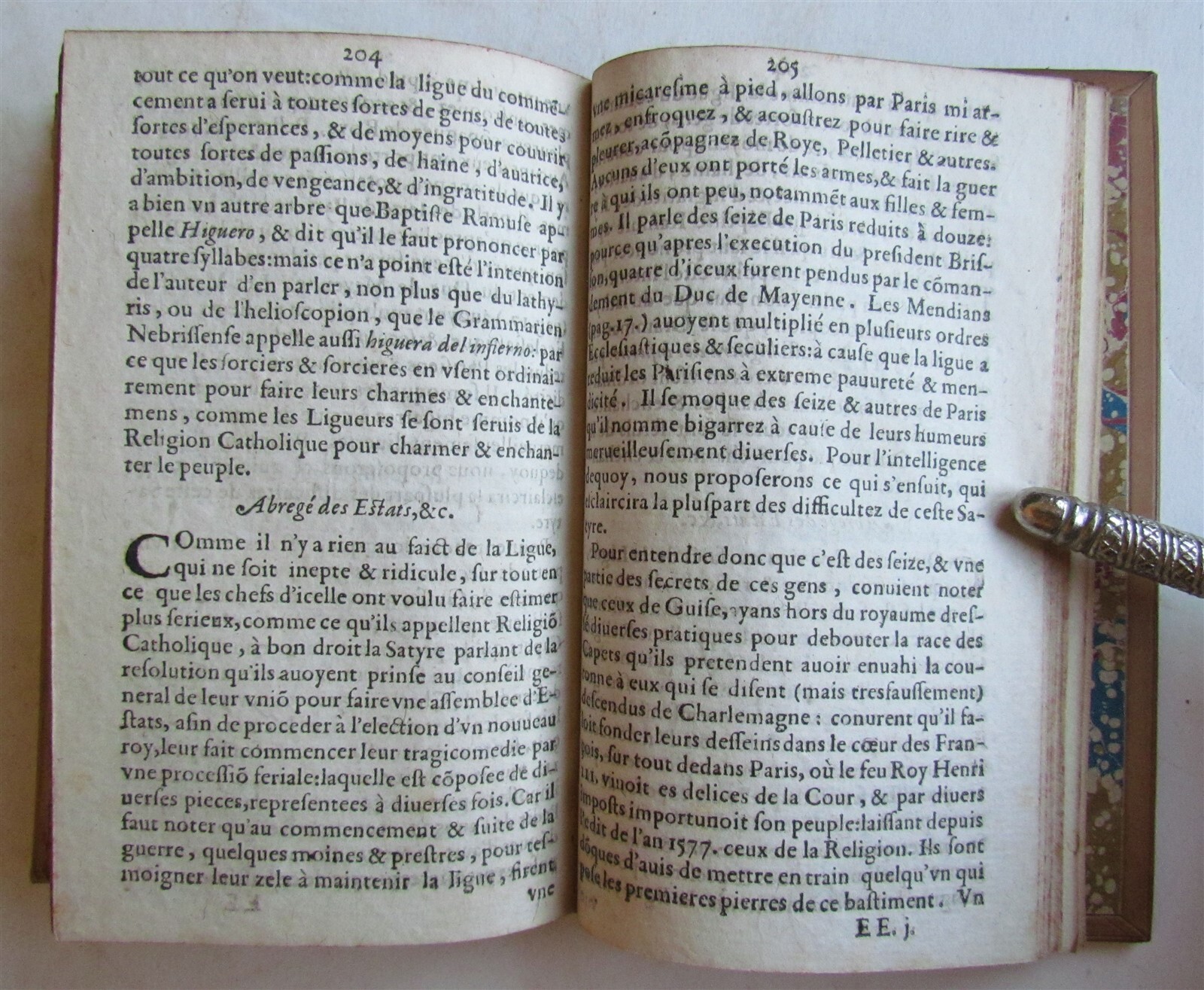 1595 SATYRE MENIPPEE DE LA VERTU DU CATHOLICON D’ESPAGNE antique SATIRICAL WORK