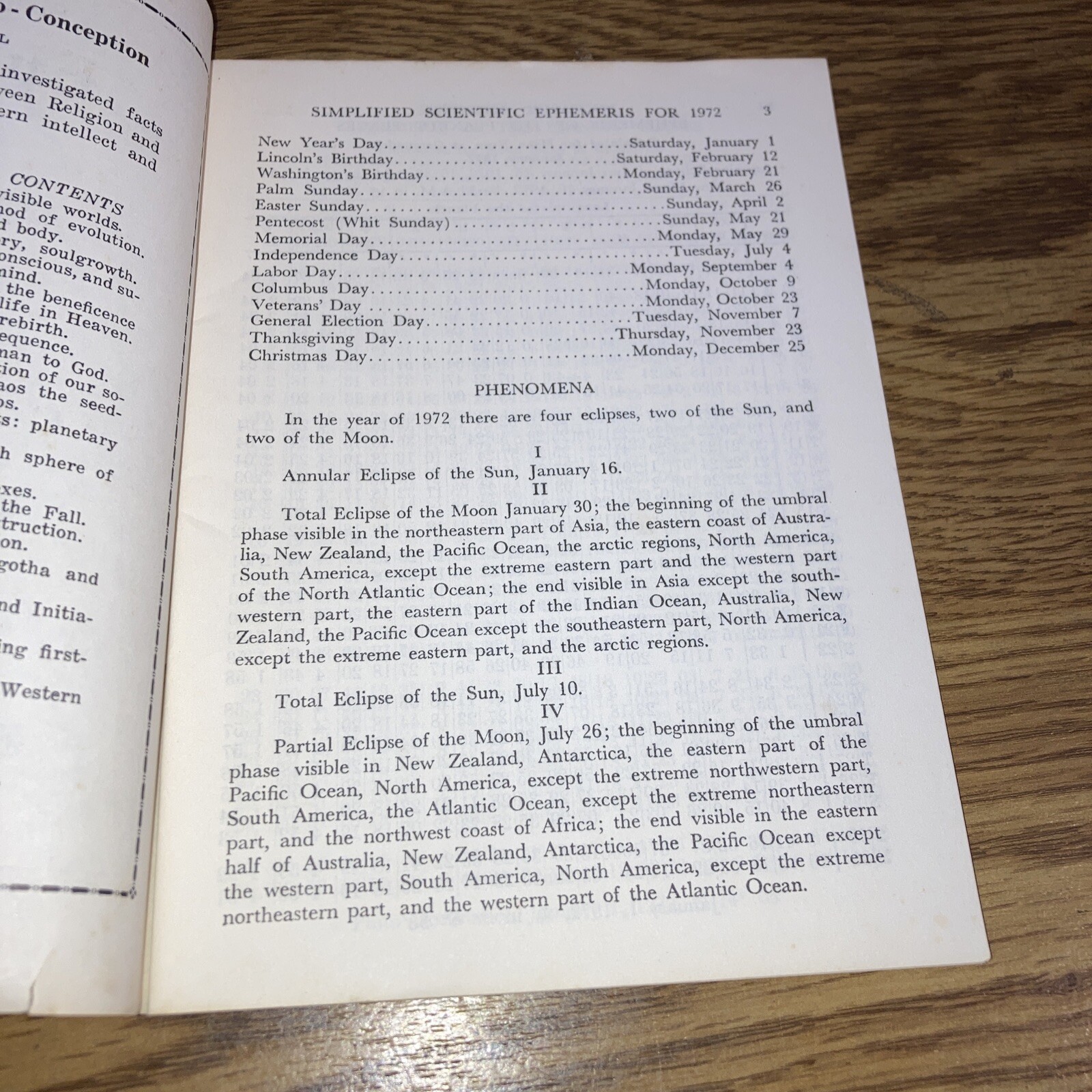 Simplified Scientific Ephemeris – Rosicrucian Fellowship 1972