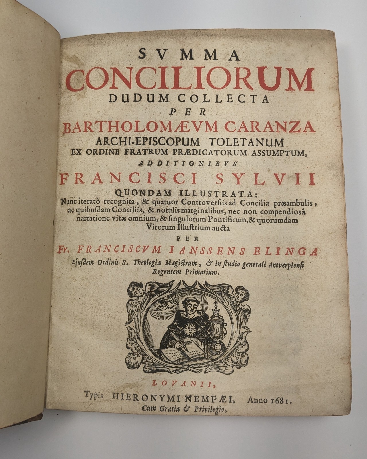 1681 Carranza Summa Conciliorum Latin Theology Leuven Monastery Provenance