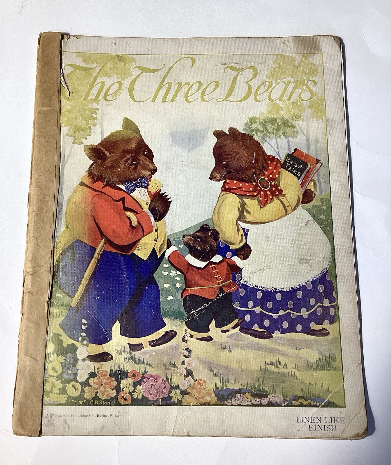 1928 The Three Bears Whitman Publishing Co CR Stone Linen-Like Finish 9.5×11.5