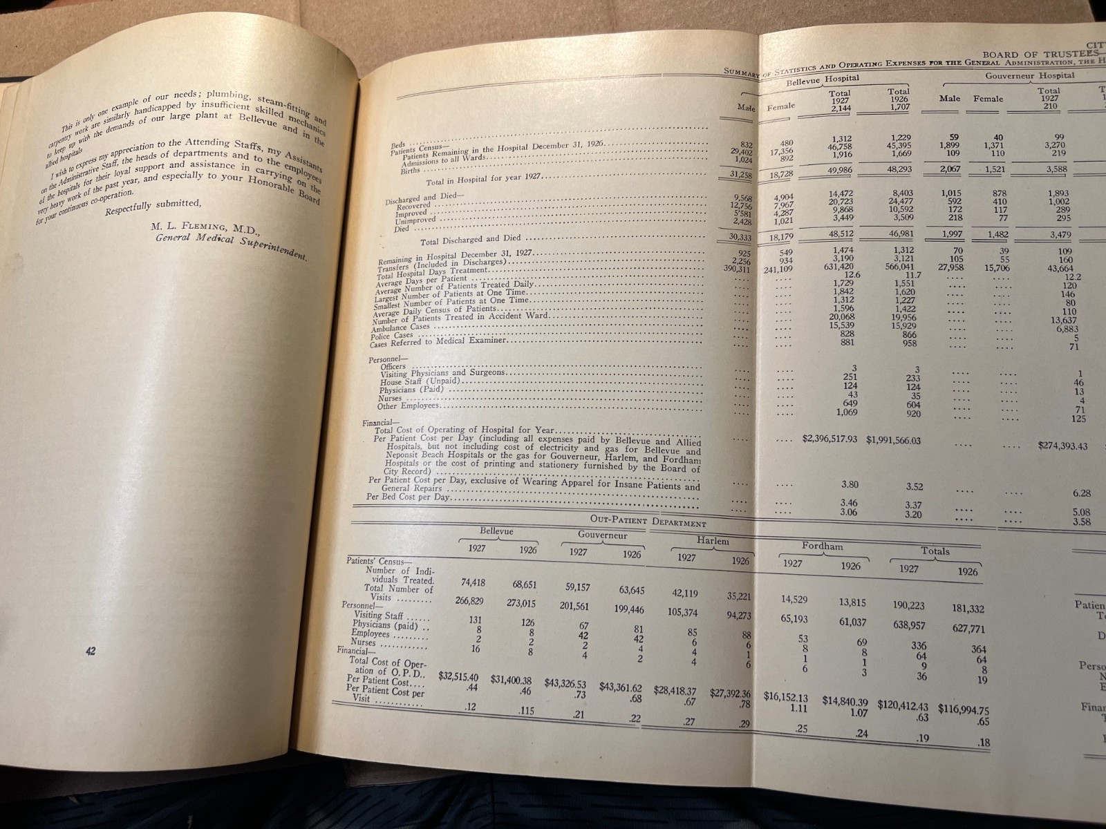 1927 Bellevue and Allied Hospitals City of New York NY 26th Annual Report
