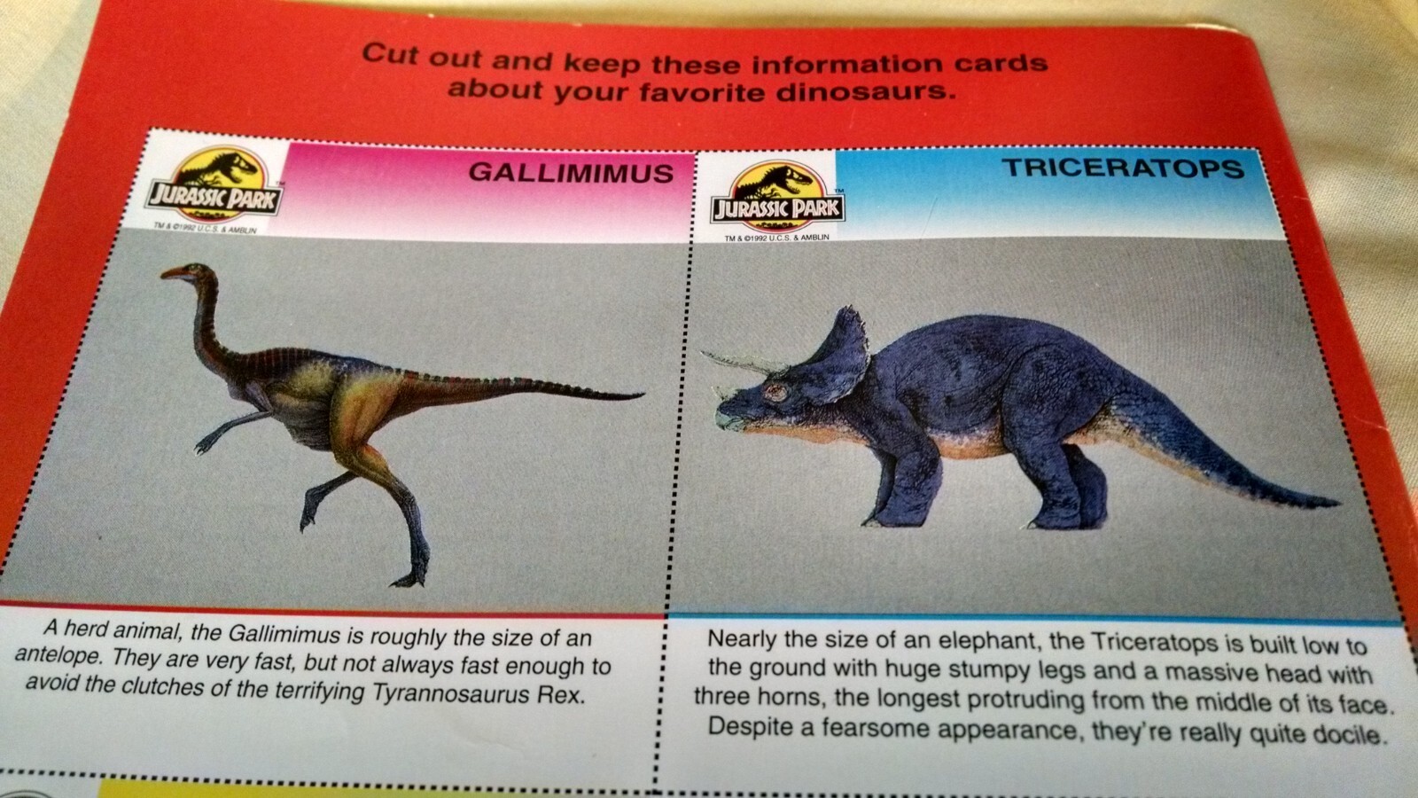 Jurassic Park Sticker Fun Golden Book 2240 Western Pub 1993 Sam Neil Laura Dern.
