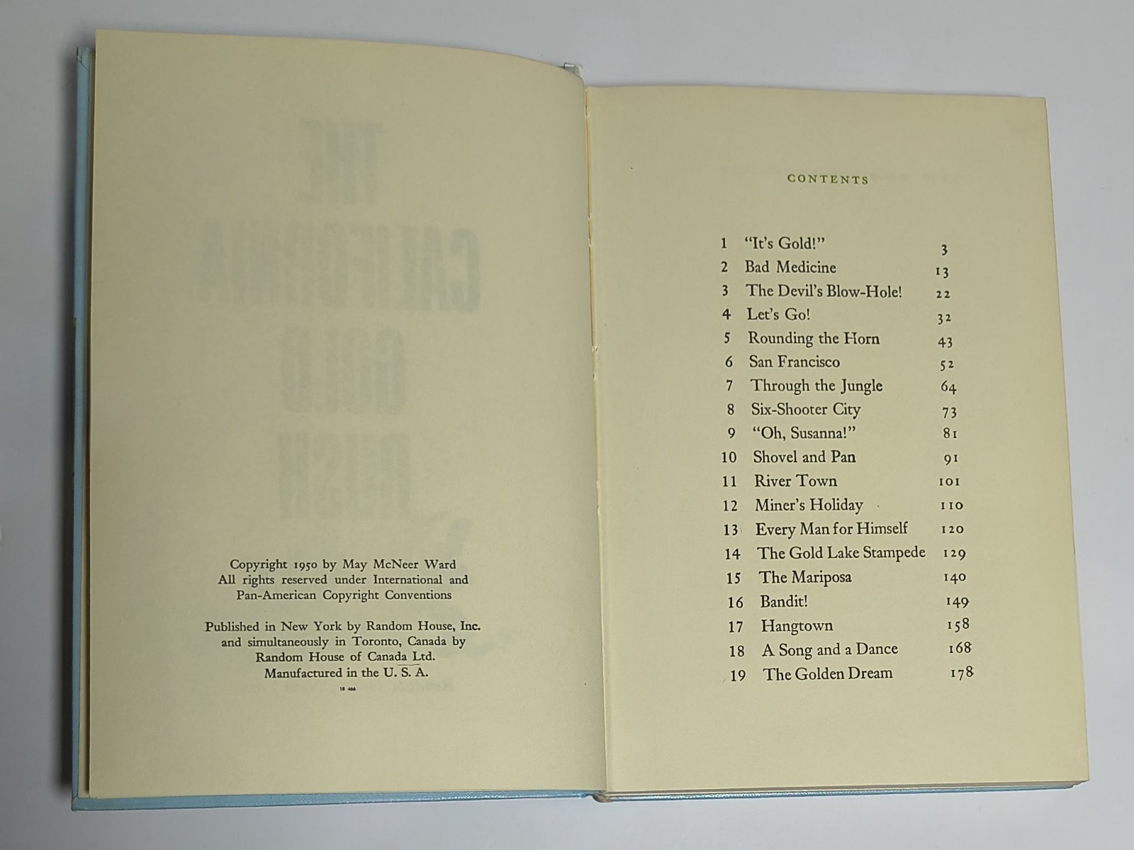 The California Gold Rush May McNeer Lynd Ward Landmark Books #6 1950 Ex-Lib