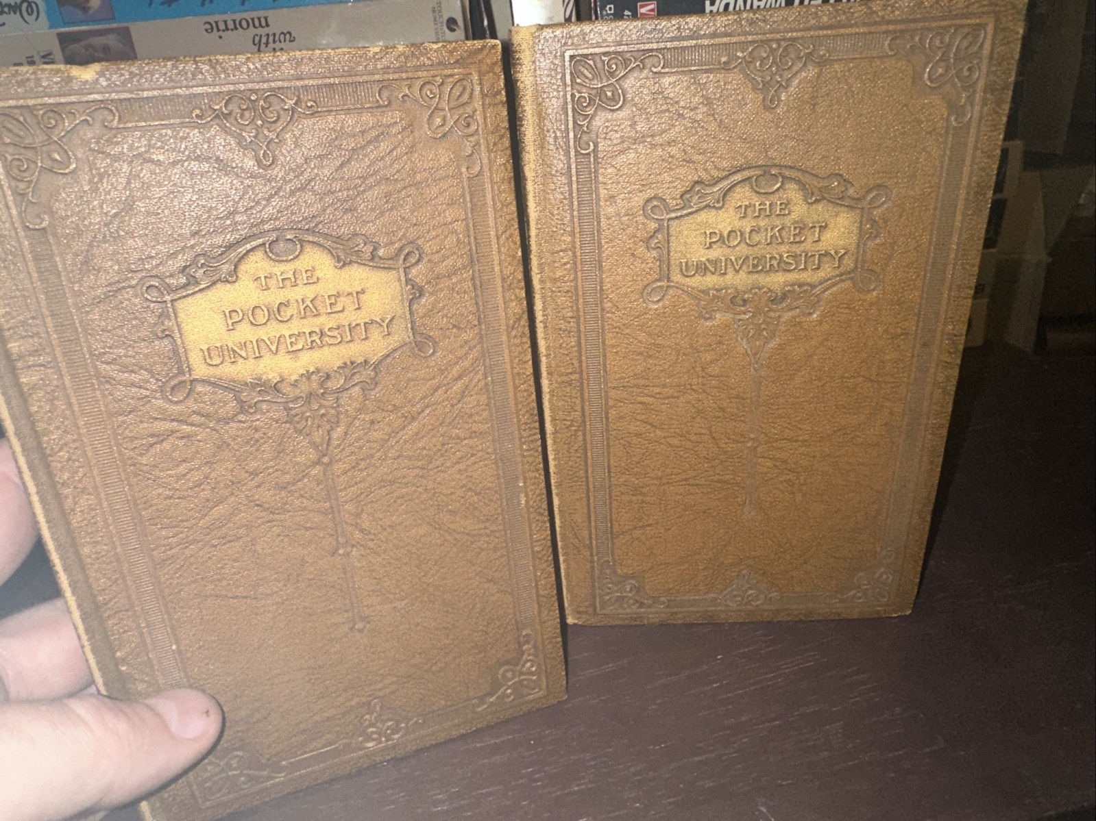 The Pocket University lot of 9 HB books Vintage Antique Set Props 1927 Rare