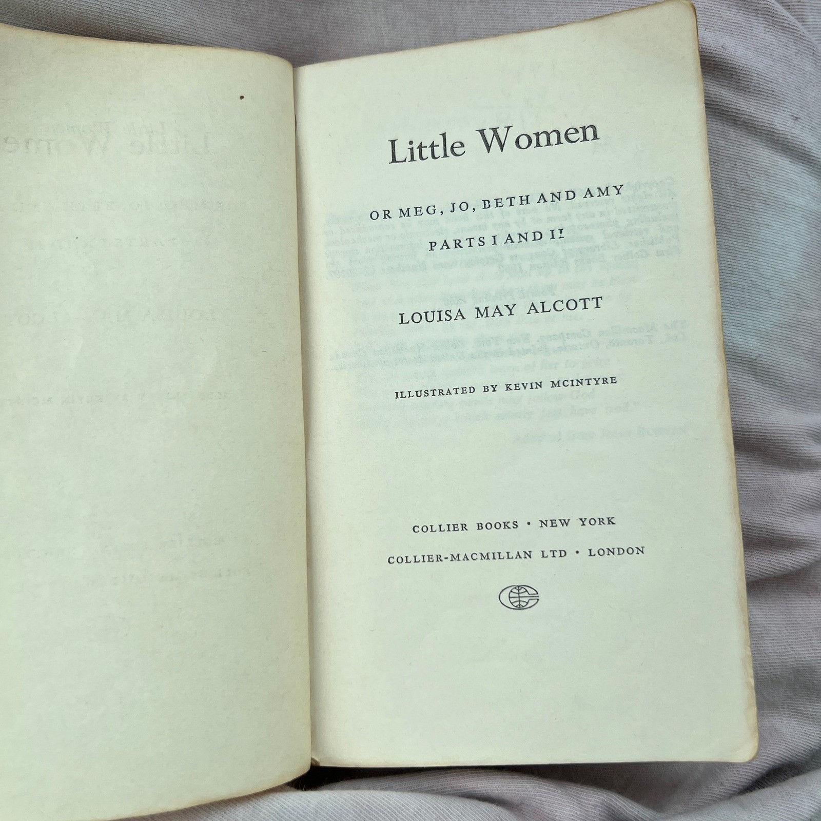 1968 Little Women Paperback Louisa May Alcott VTG Collier Books Yellow Art USA