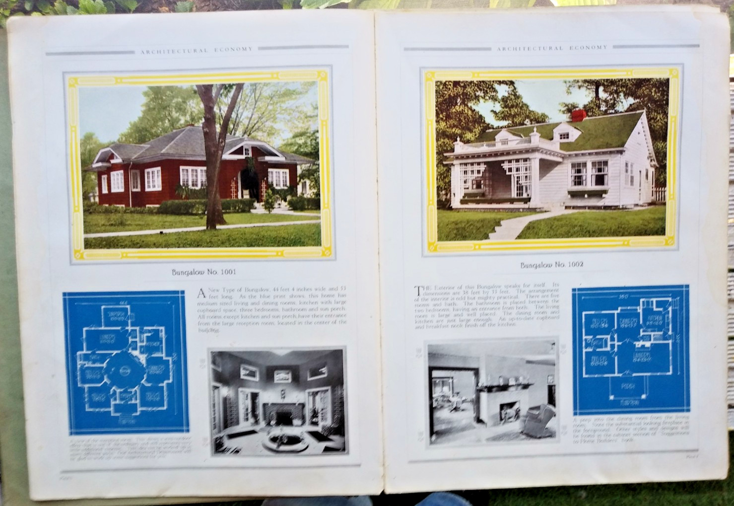 Architectural Economy 1920 House Home Floor Plan Design Book Bungalow Prairie