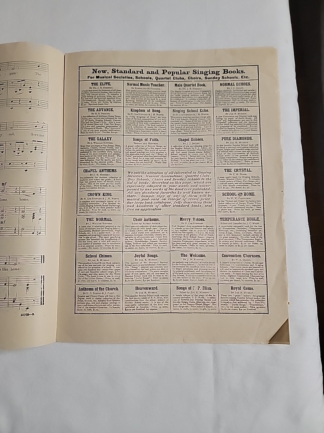 Rare July 1888 Utica N.Y. Antique “Wait’s The Monthly Review” Music Book