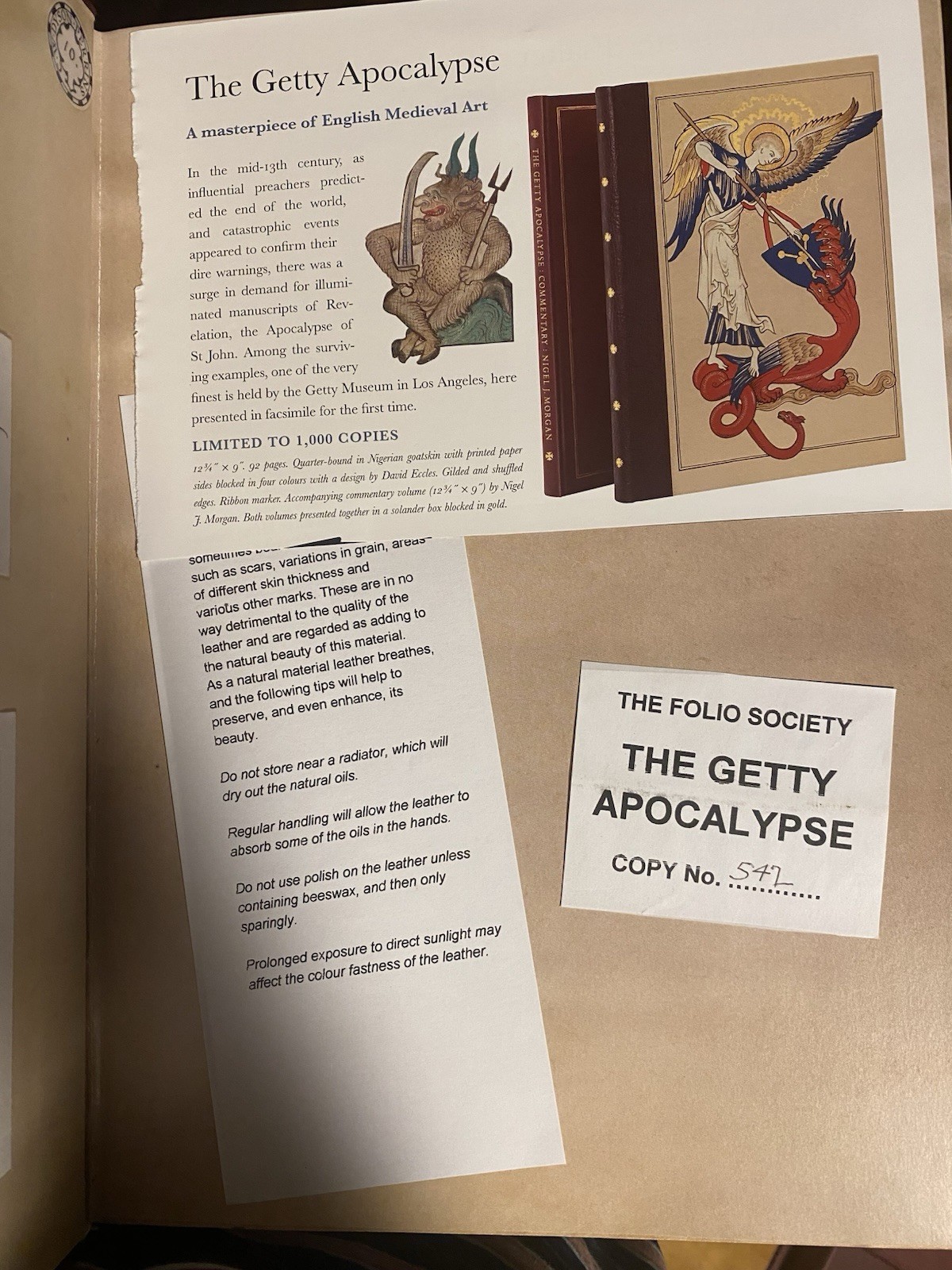 The Getty Apocalypse – Folio Society – Limited Edition 2013 # 542/1000 US SELLER