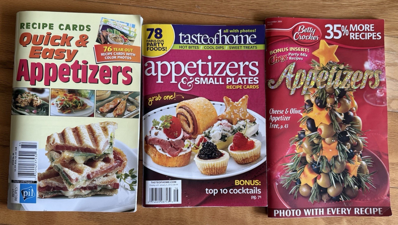 Betty Crocker, Best Recipes, & Taste of Home Appetizer Booklets