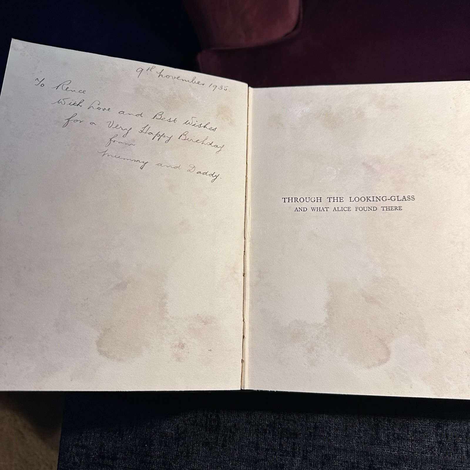 1934 Through The Looking Glass Lewis Carroll Macmillan Hardback SPARES REPAIR