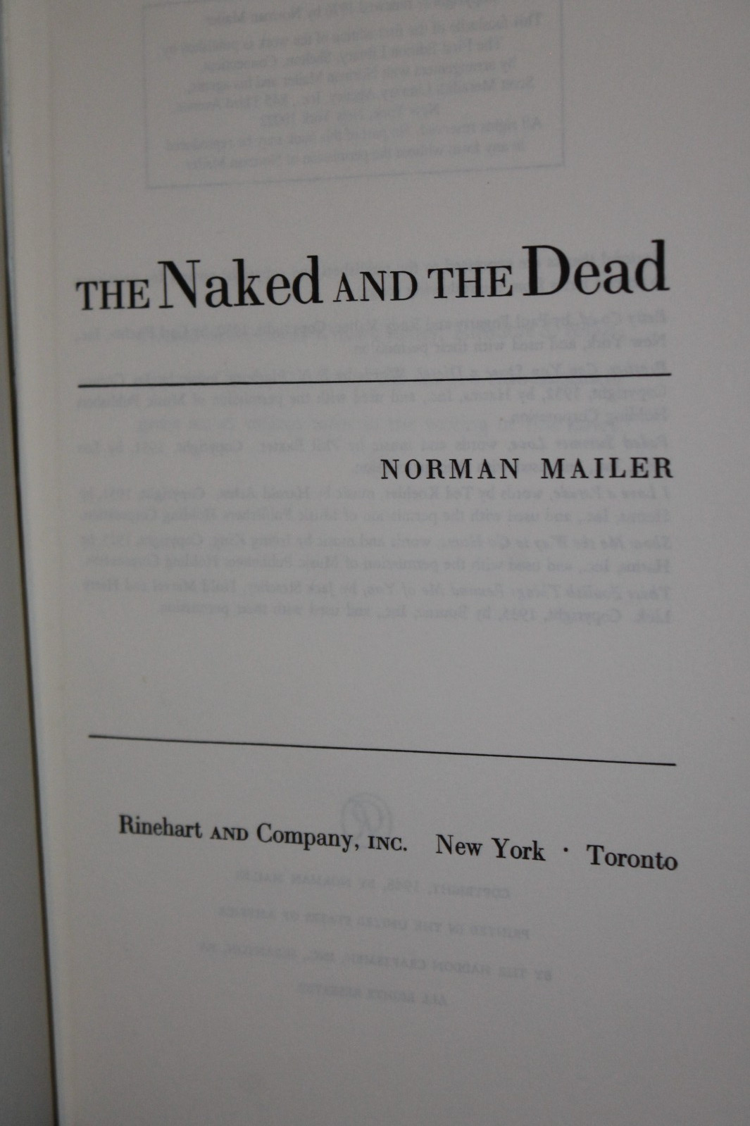 First Edition Library THE NAKED AND THE DEAD / Norman Mailer World War 2 novel