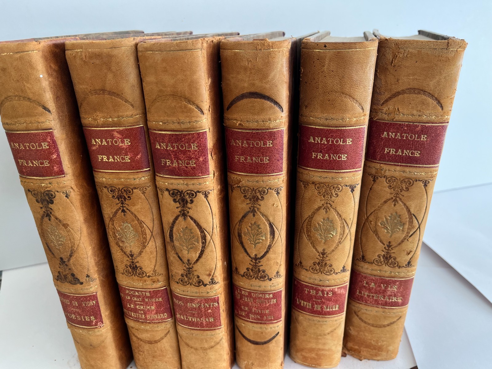 ANATOLE FRANCE ~ Oeuvres illustrated 1925-26 Paris volumes 1-6 leather book set