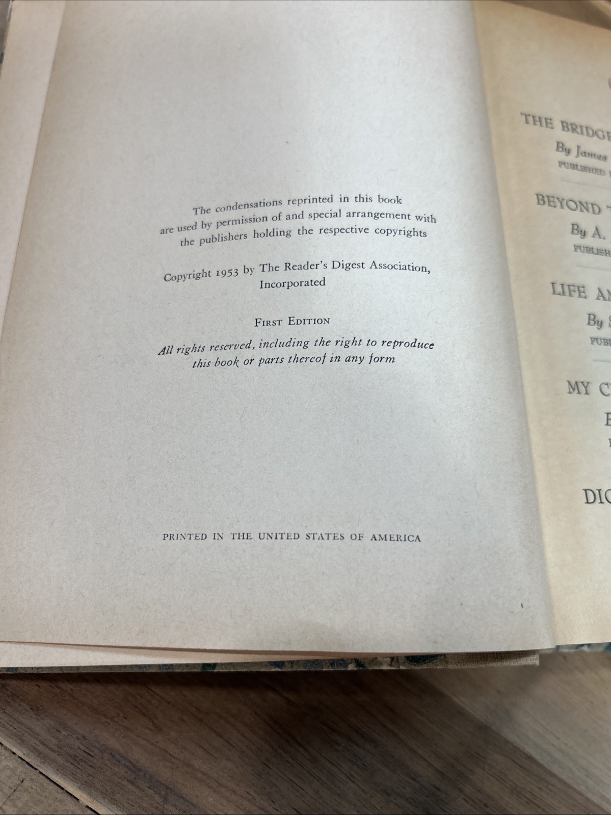 1953 First Edition Reader’s Digest Condensed Books