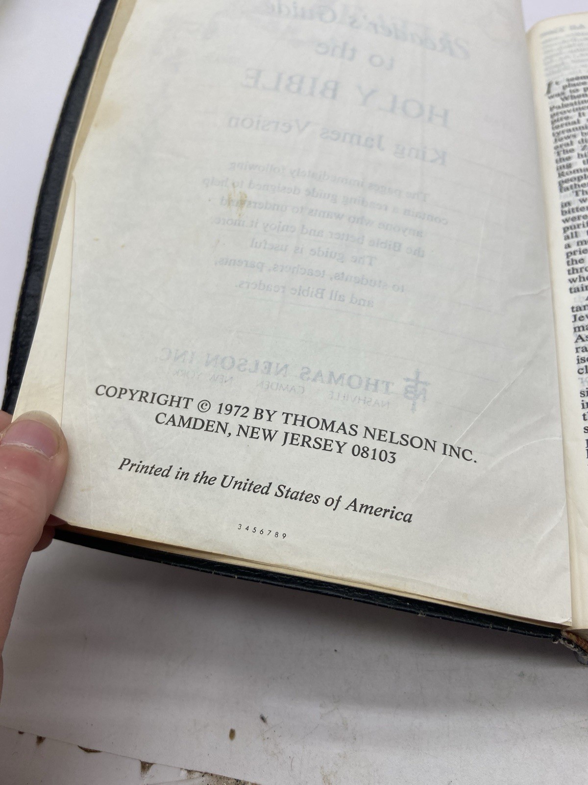 1972 VINTAGE KJV HOLY BIBLE THOMAS NELSON 686 BLACK GENUINE LEATHER RED LETTER